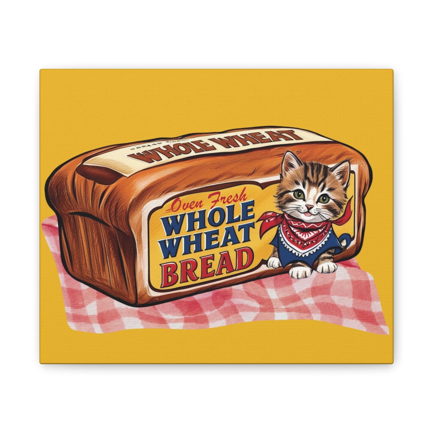 Vintage Style Kitten Bread Art, Kitschy Kitten Art