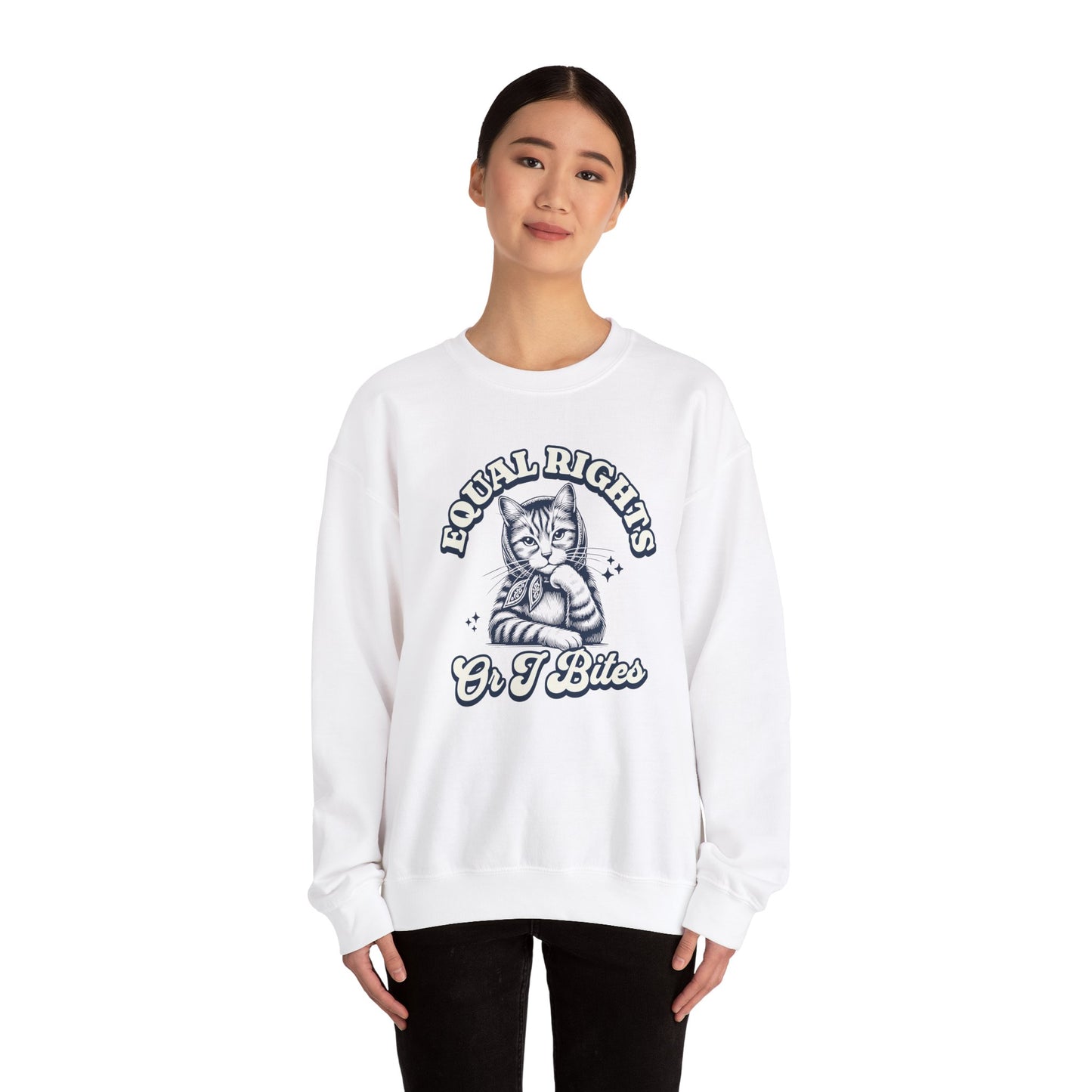 Feminist Babushka Cat Crewneck Sweatshirt