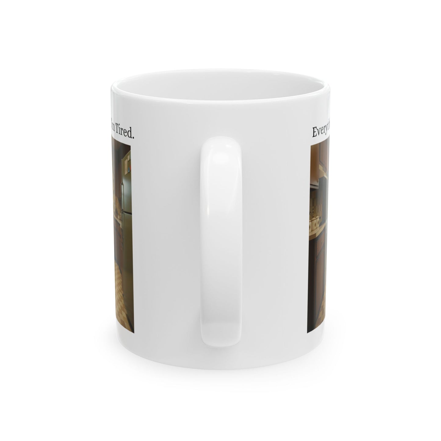 Babushka Cat Everything Hurts and I'm Tired Ceramic Mug
