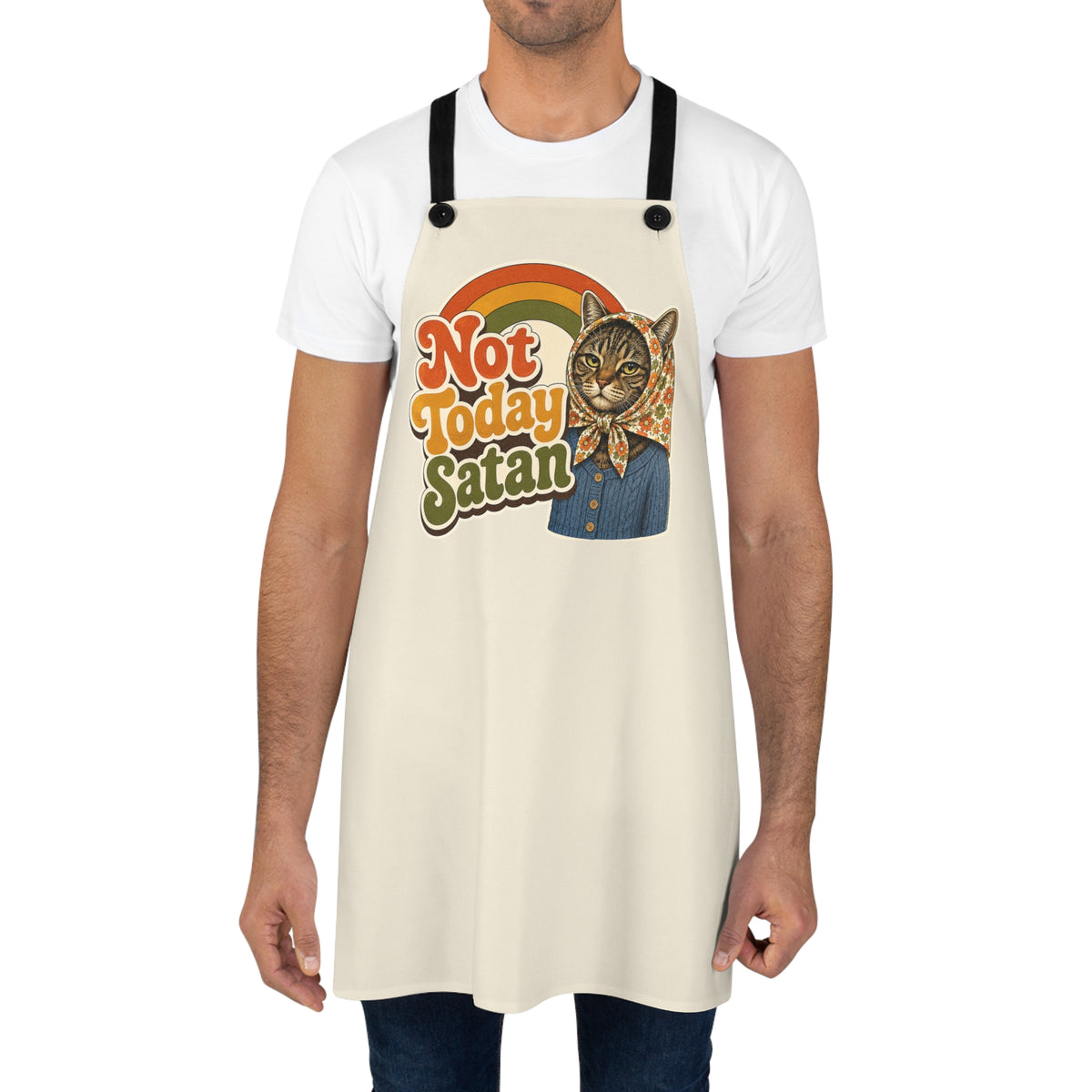 Babushka Cat-Not Today Satan Funny Cat Lover Apron&nbsp;