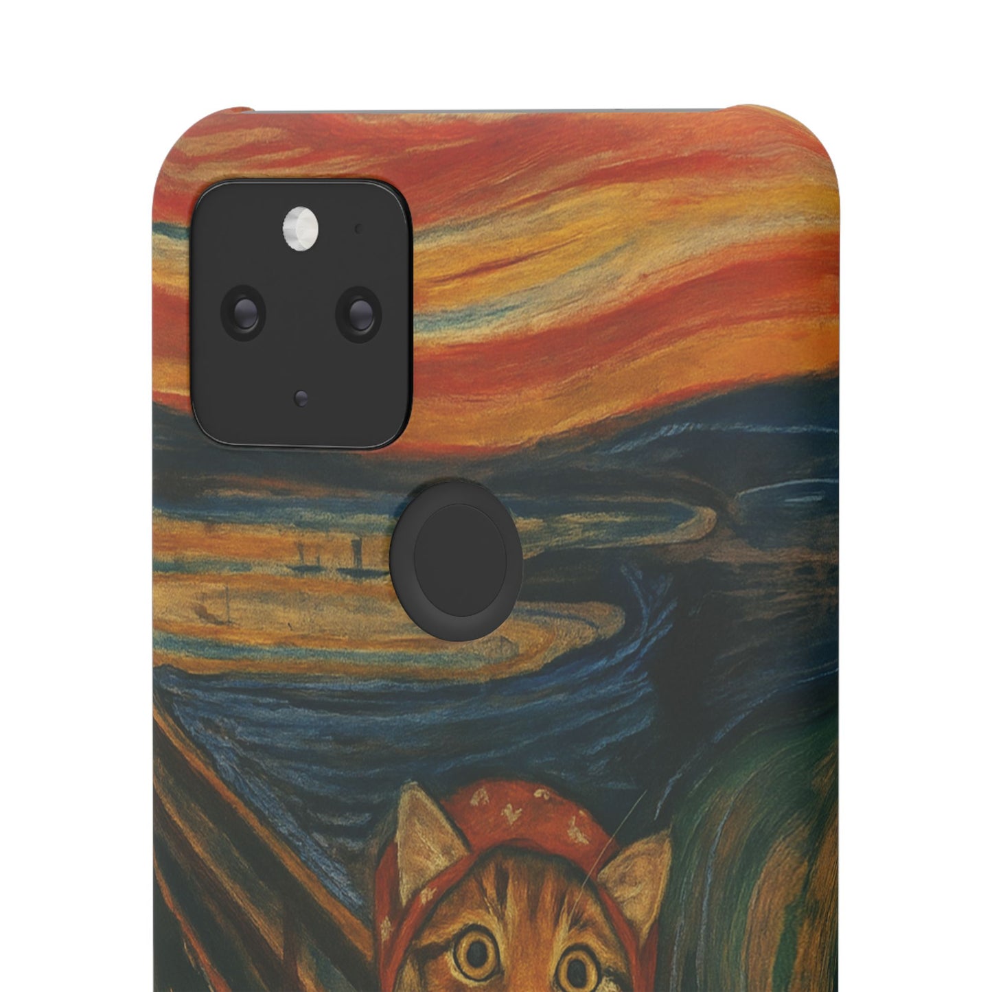 Babushka Cat x Edvard Munch The Scream Parody Art Snap Case