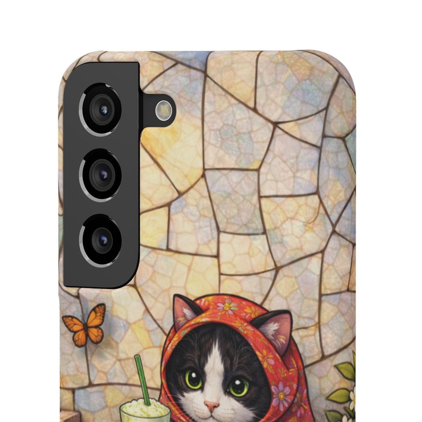 Babushka Cat Reads, Tuxedo Cat Literary Snap Phone Case