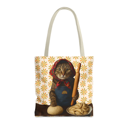 Babushka Cat ™ Adorable Polish Theme Tote Bag (AOP), Pierogi Gifts