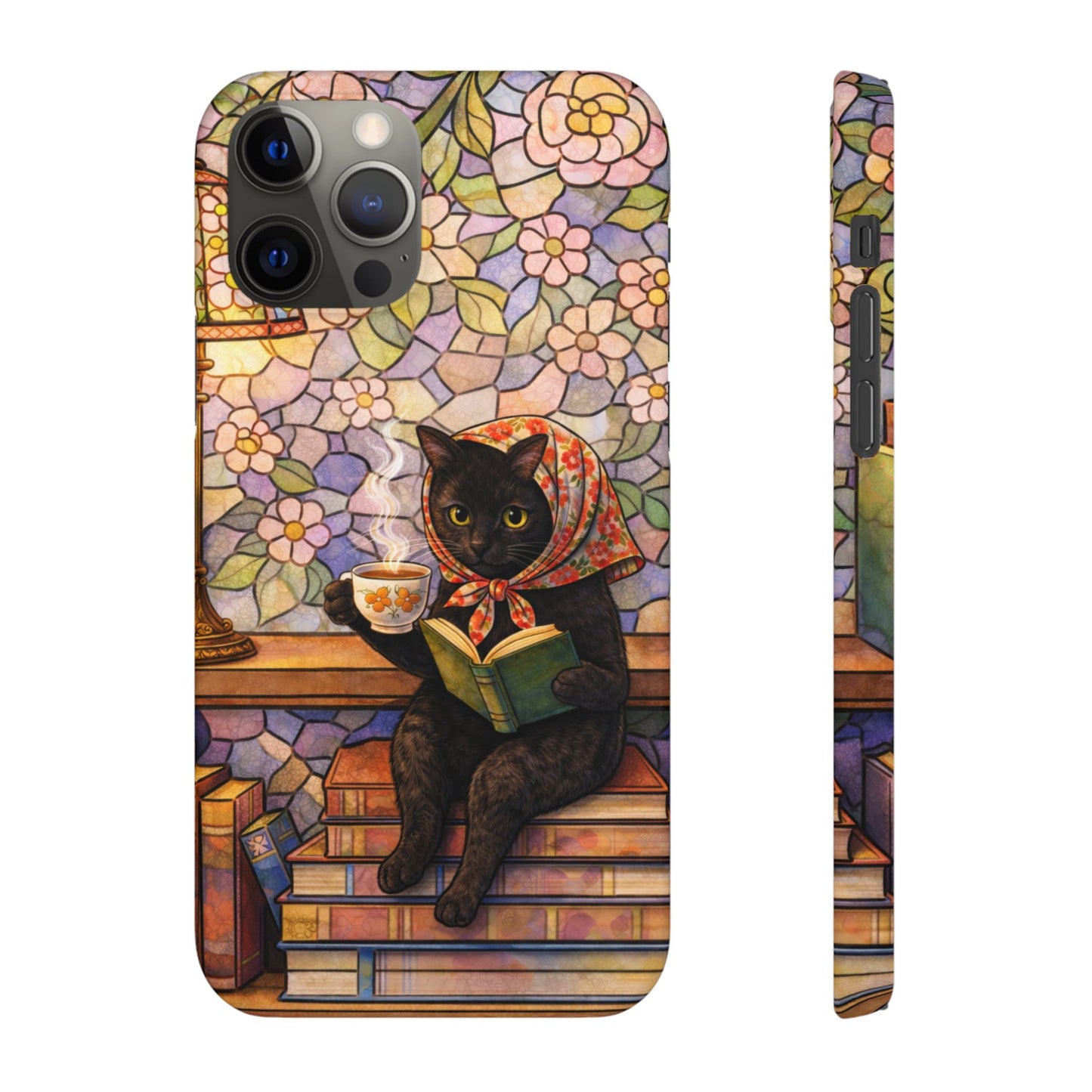 Babushka Cat Reads Artistic Literary Snap Phone Cases