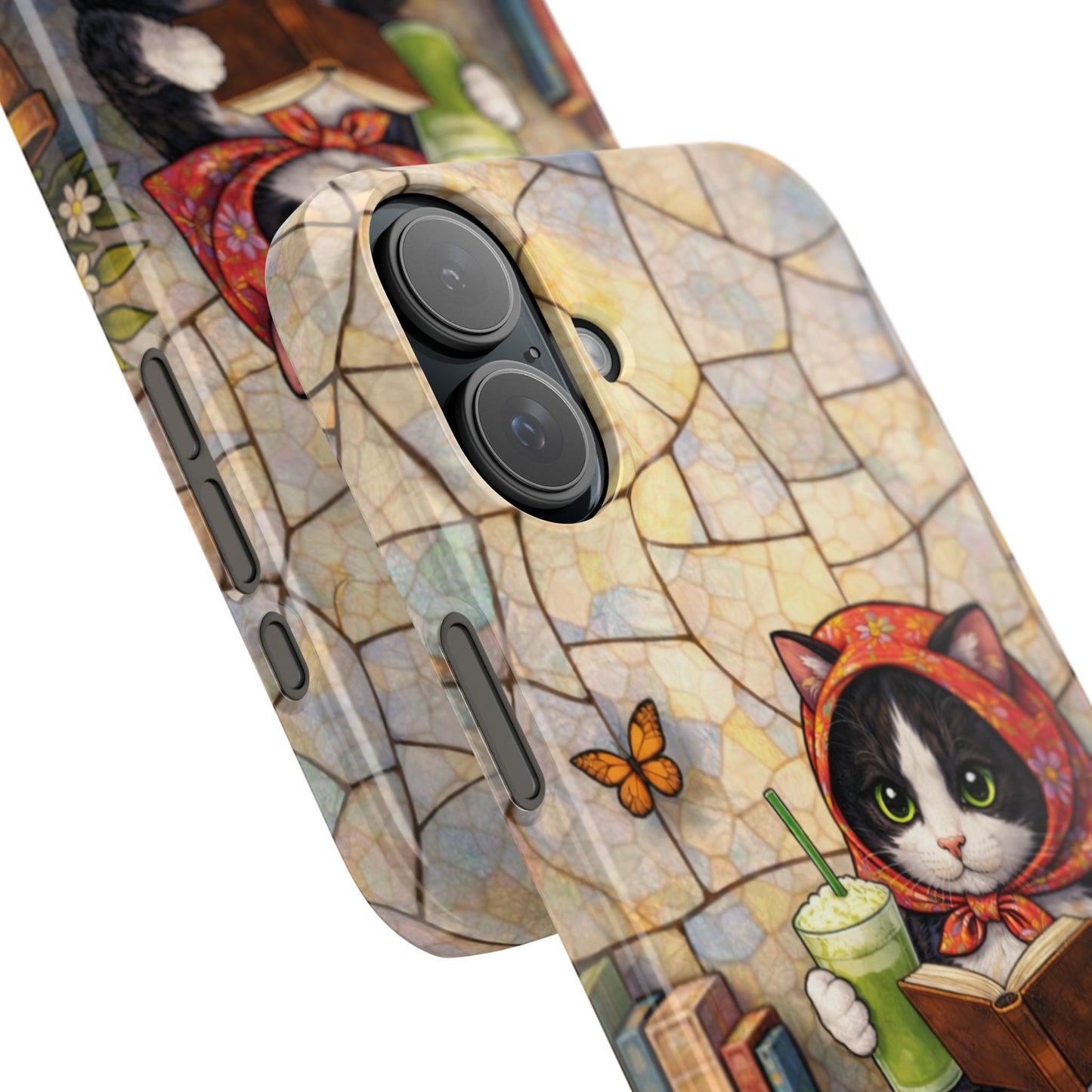 Babushka Cat Reads, Tuxedo Cat Literary Snap Phone Case