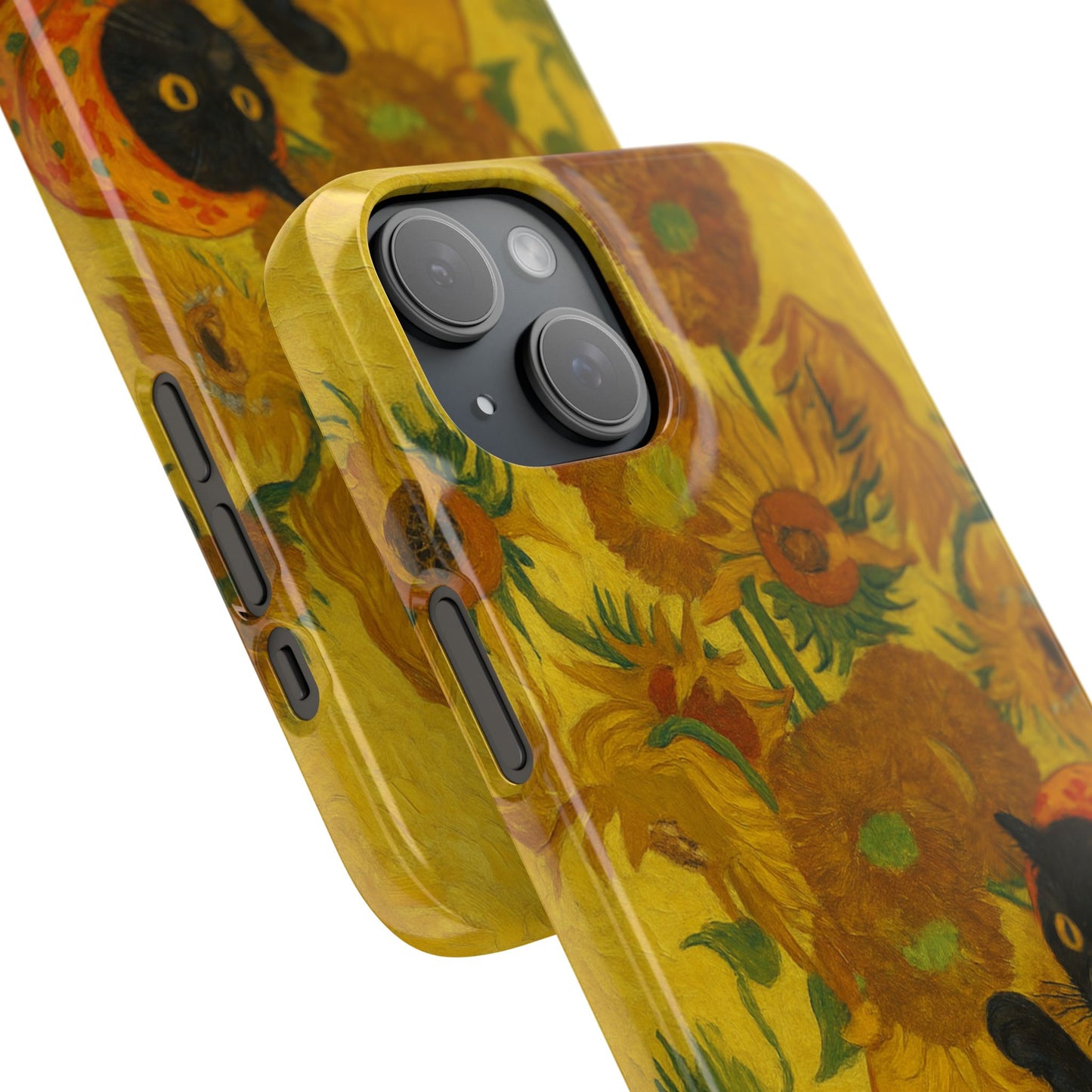 Babushka Cat Van Gogh Sunflowers Snap Phone Case