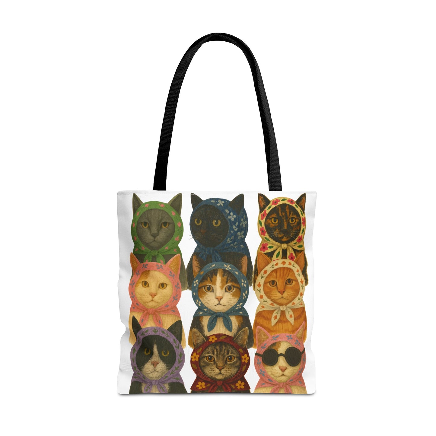 Babushka Cat Lovers Tote Bag