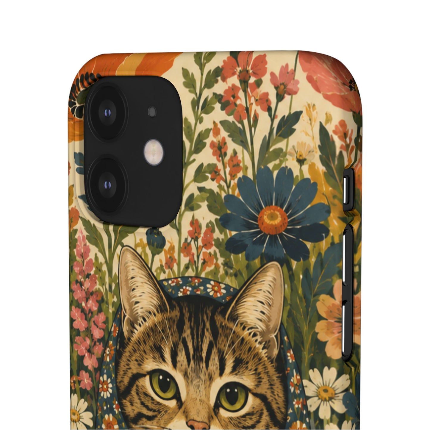 Babushka Cat Peeky Gardens Snap Phone Case