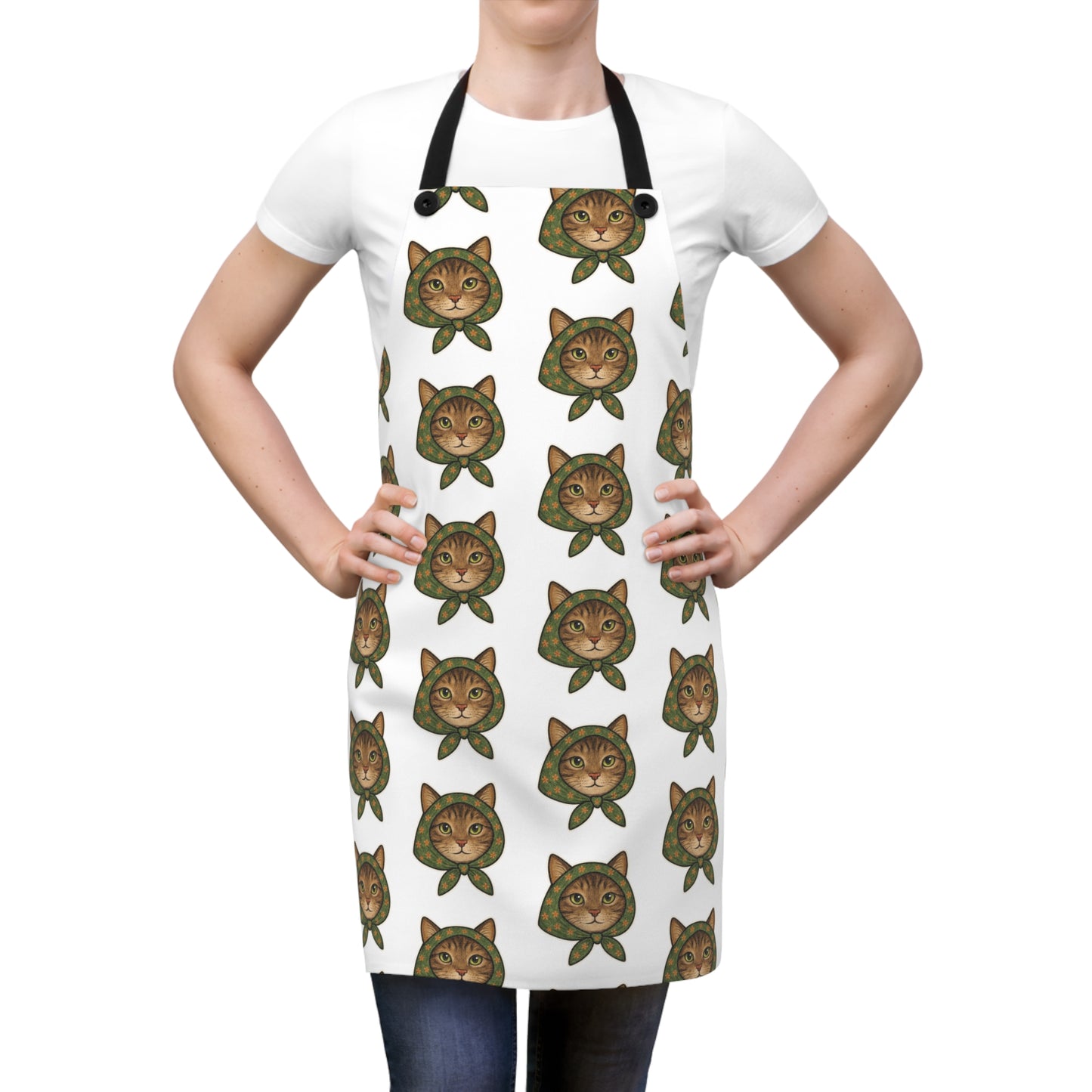Babushka Cat Kitchen Apron