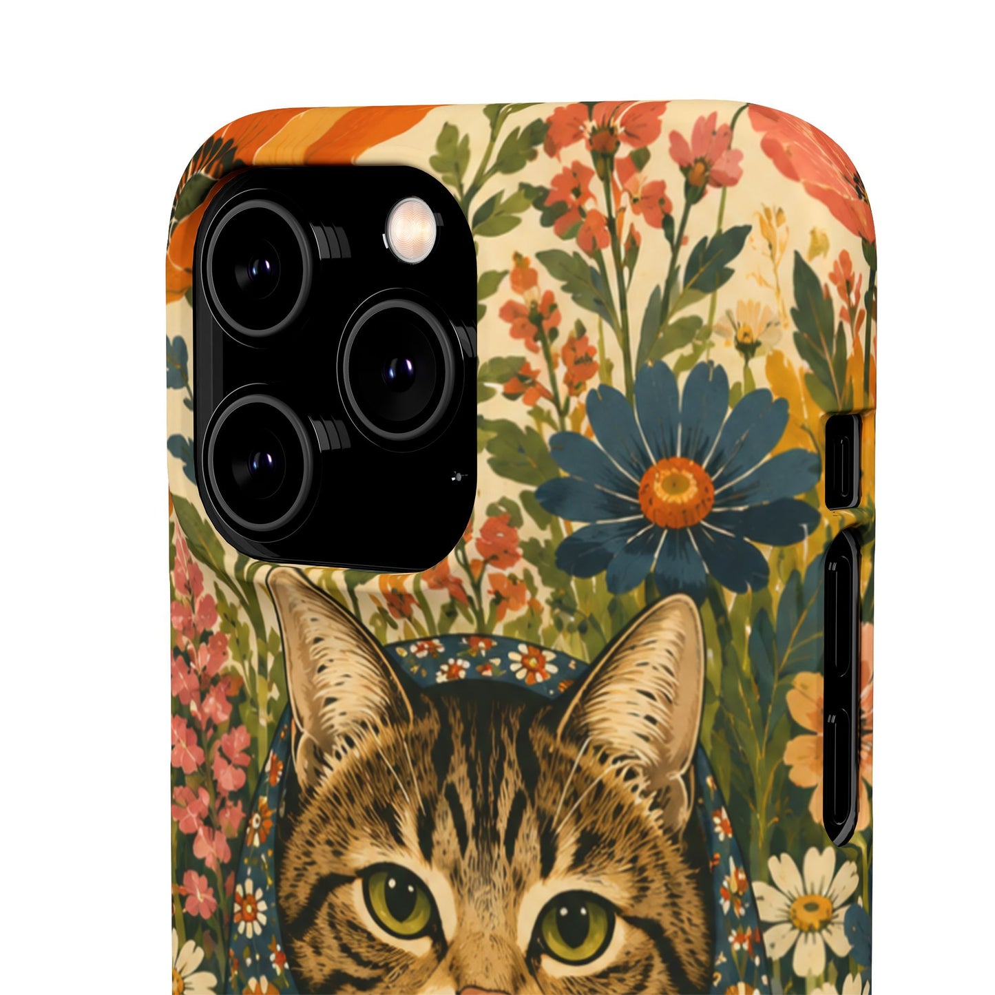 Babushka Cat Peeky Gardens Snap Phone Case