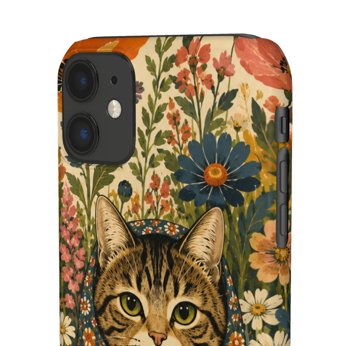 Babushka Cat Peeky Gardens Snap Phone Case