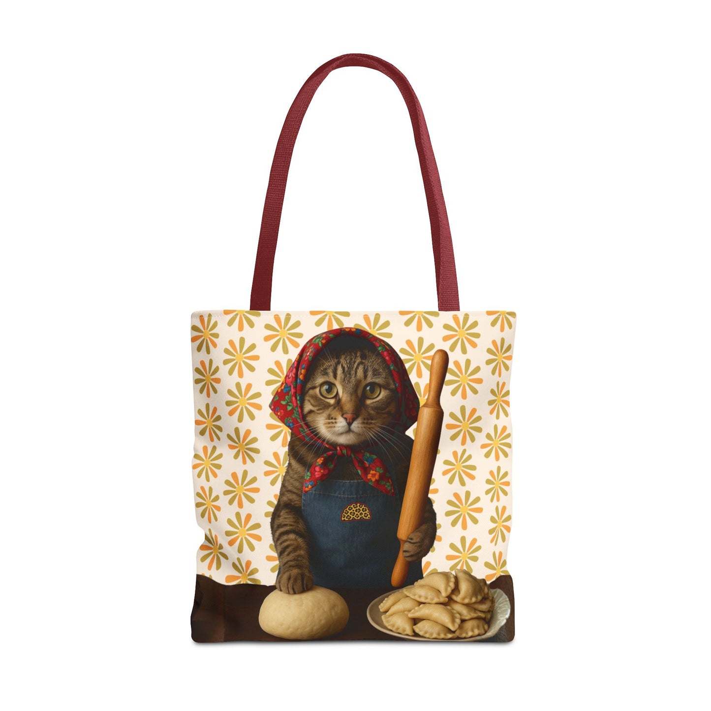 Babushka Cat ™ Adorable Polish Theme Tote Bag (AOP), Pierogi Gifts