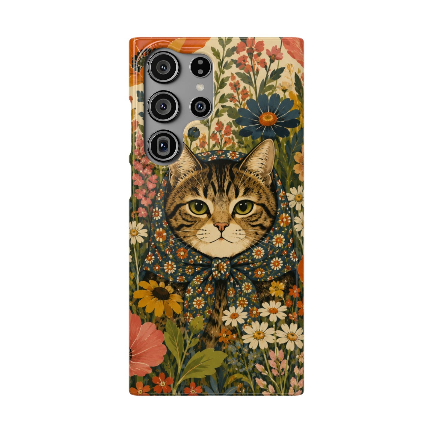 Babushka Cat Peeky Gardens Snap Phone Case