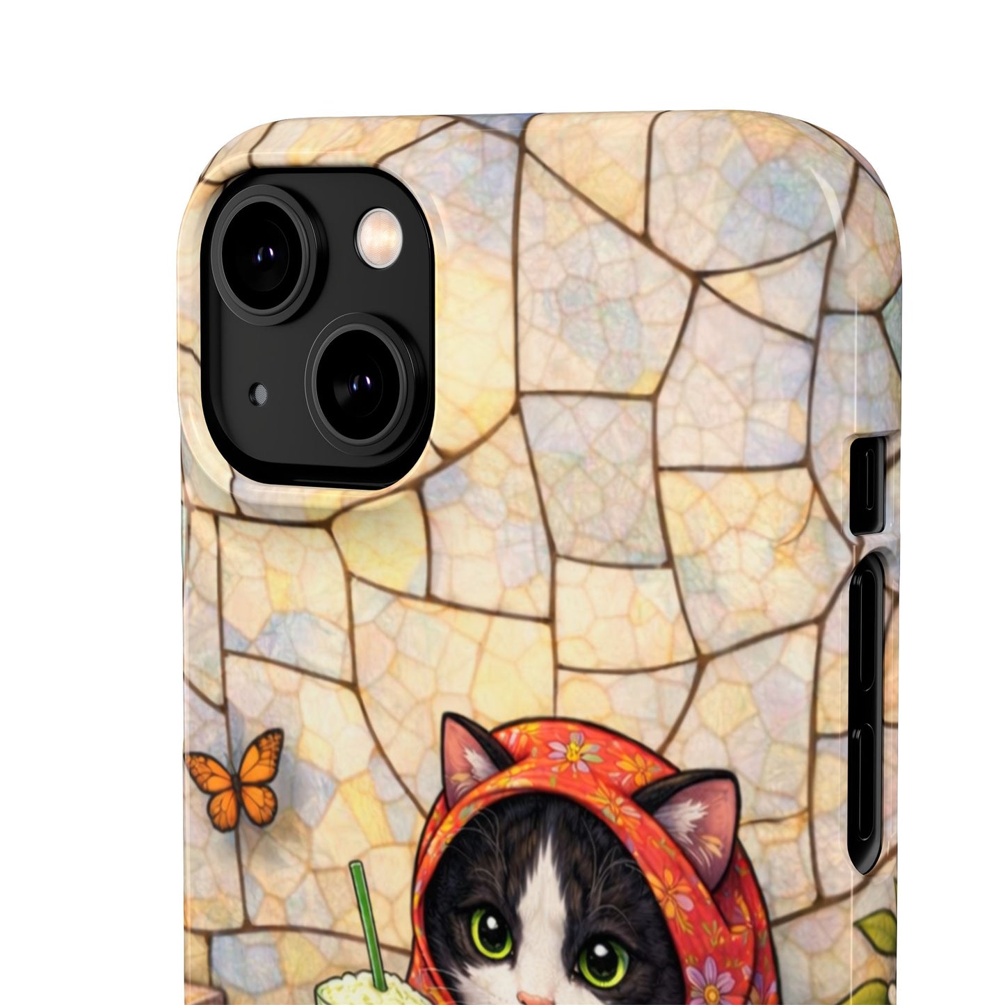 Babushka Cat Reads, Tuxedo Cat Literary Snap Phone Case