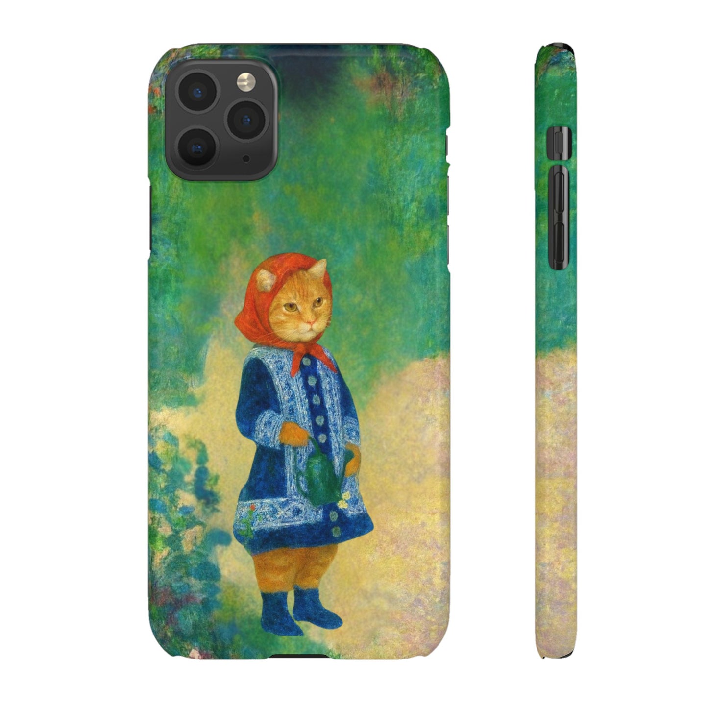 Babushka Cat With a Watering Can x Renoir Funny Art  Slim Phone Case