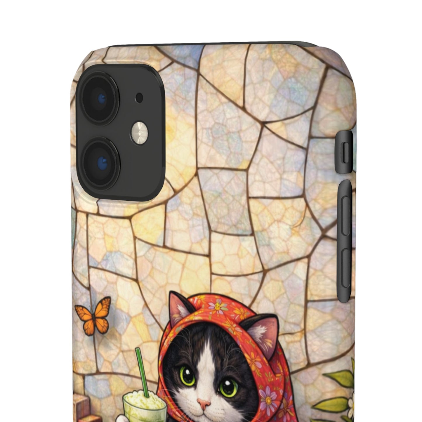 Babushka Cat Reads, Tuxedo Cat Literary Snap Phone Case