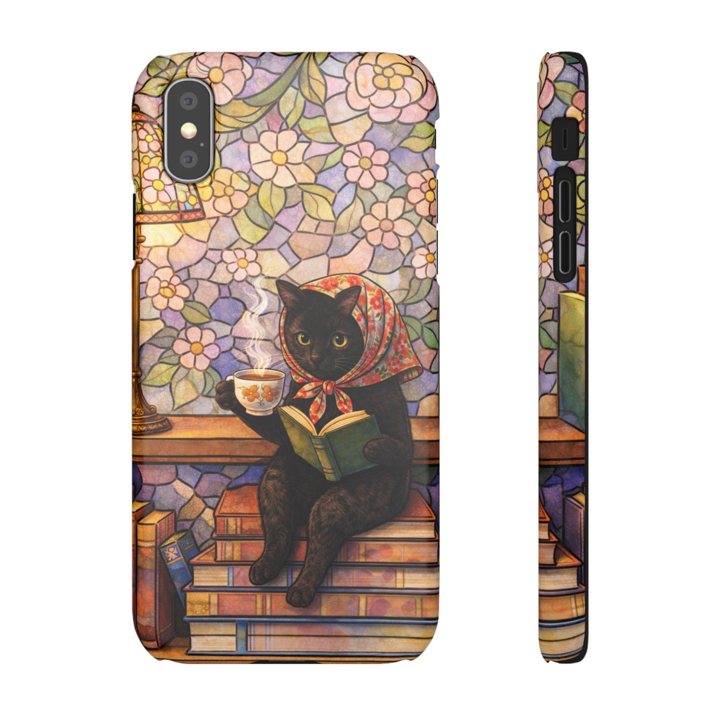 Babushka Cat Reads Artistic Literary Snap Phone Cases