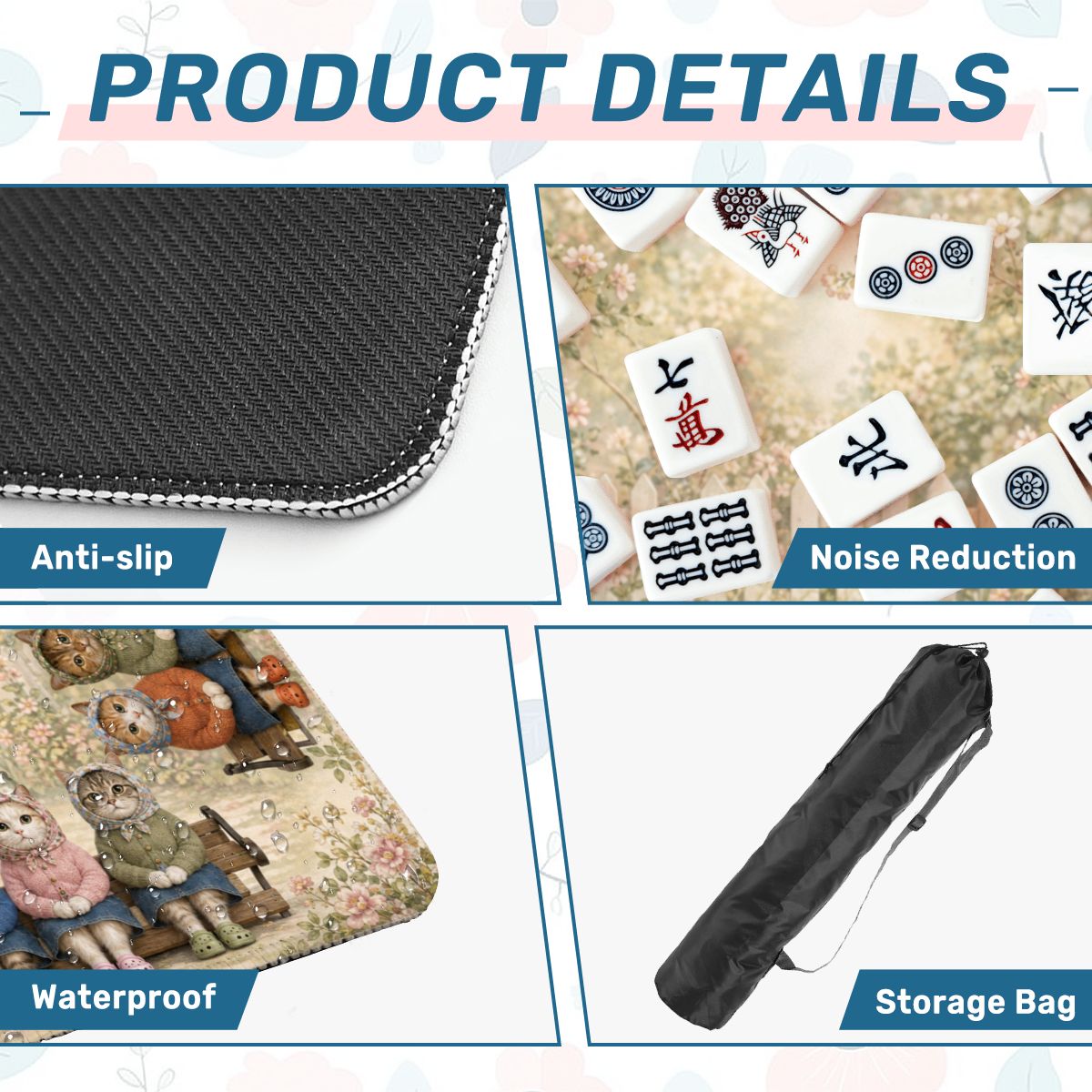 Babushka Cats Mahjong Mat – Park Bench Pretties-Ships Rolled Up