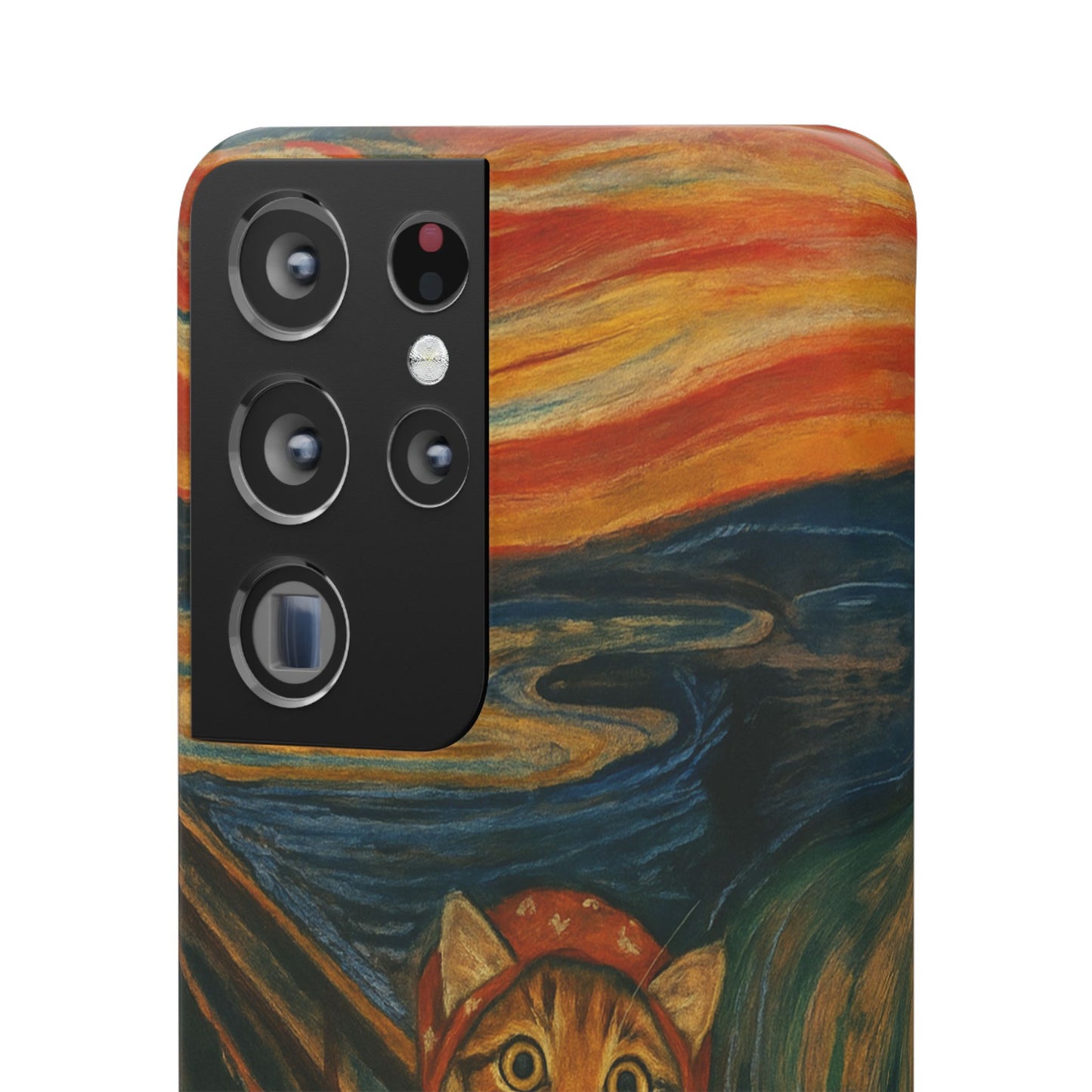 Babushka Cat x Edvard Munch The Scream Parody Art Snap Case