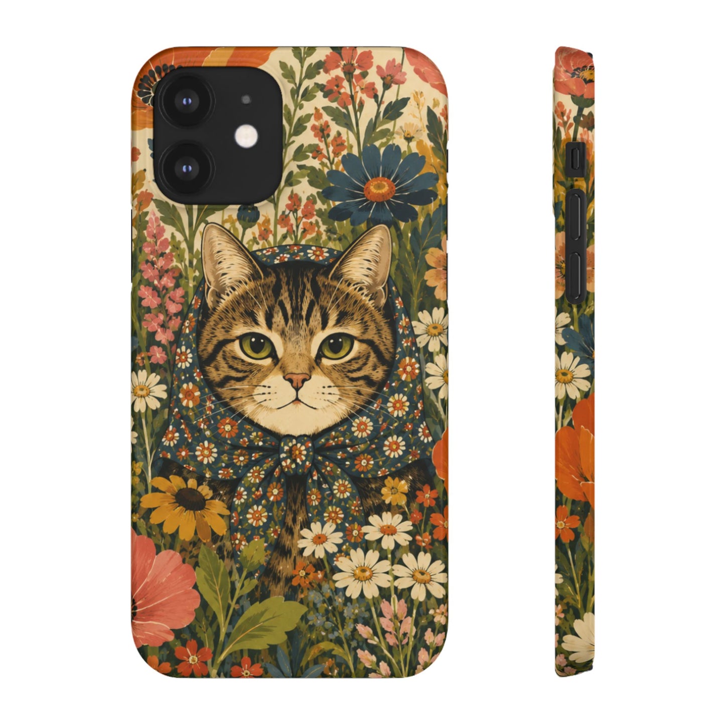 Babushka Cat Peeky Gardens Snap Phone Case