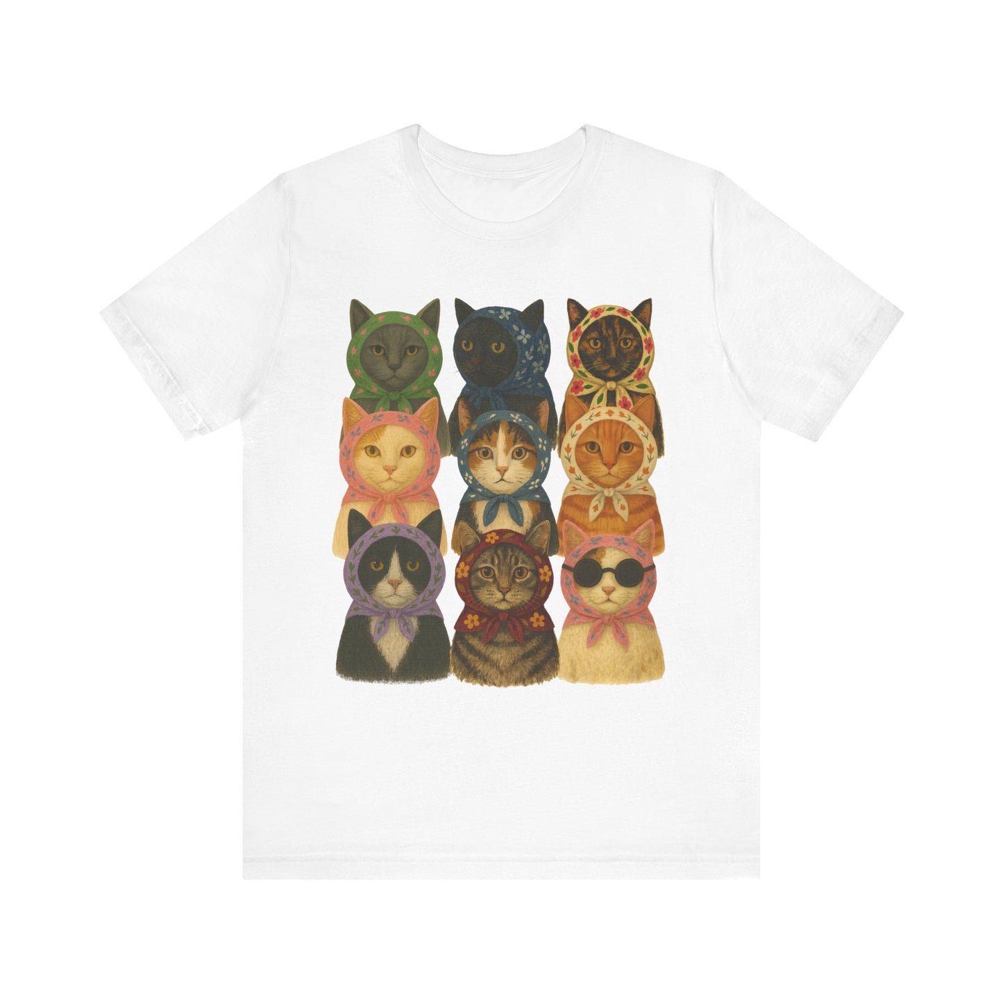 Babushka Cats Variety of Breeds, Unisex Jersey Short Sleeve Tee