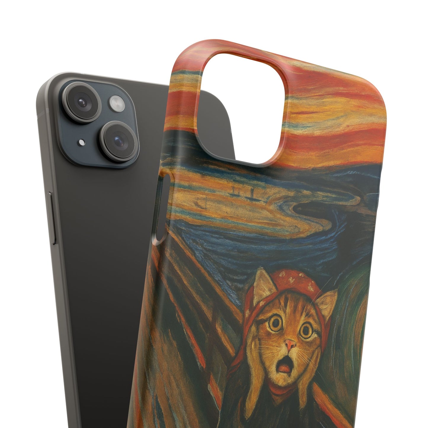 Babushka Cat x Edvard Munch The Scream Parody Art Snap Case