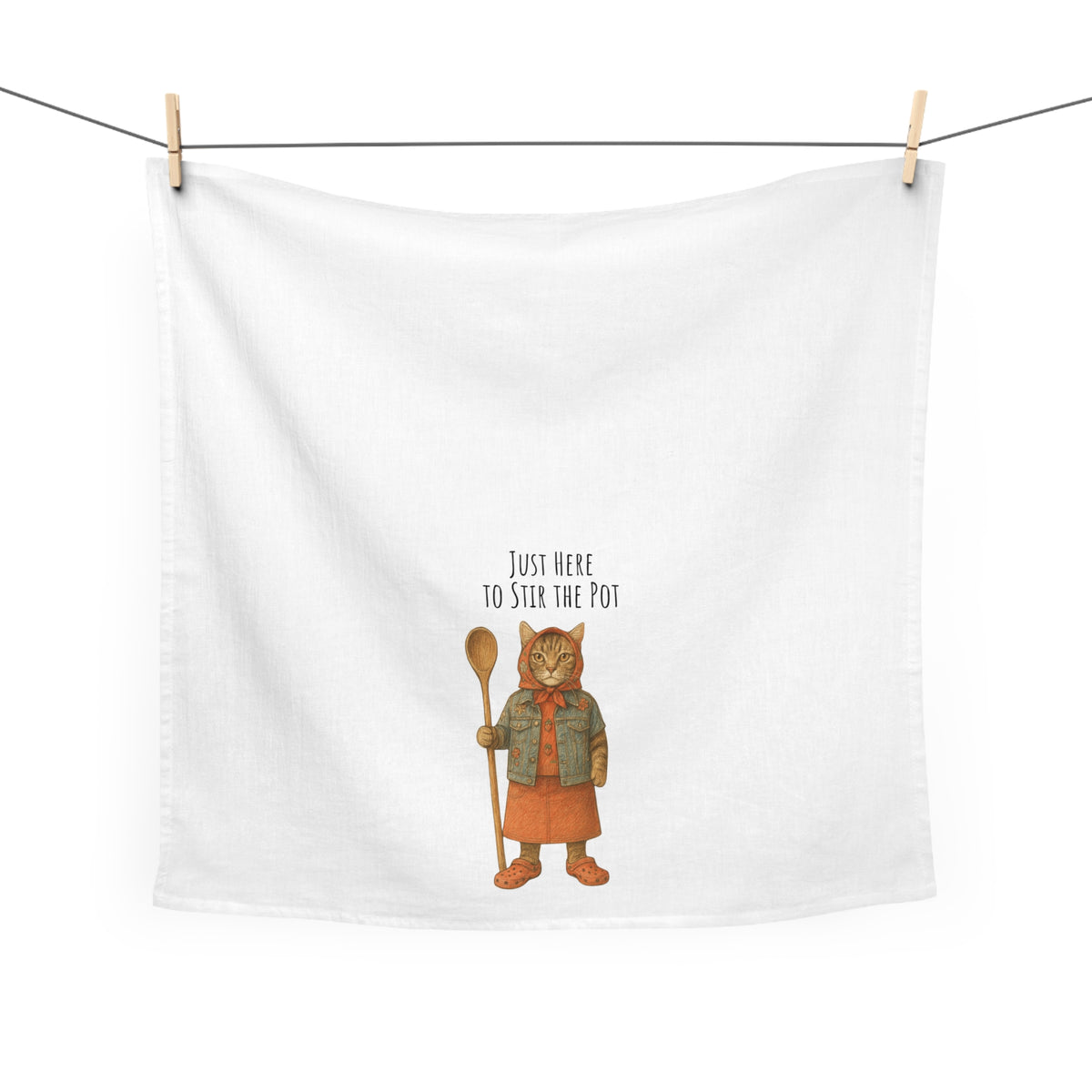 Copy of Babushka Tabby Cat Tea Towel