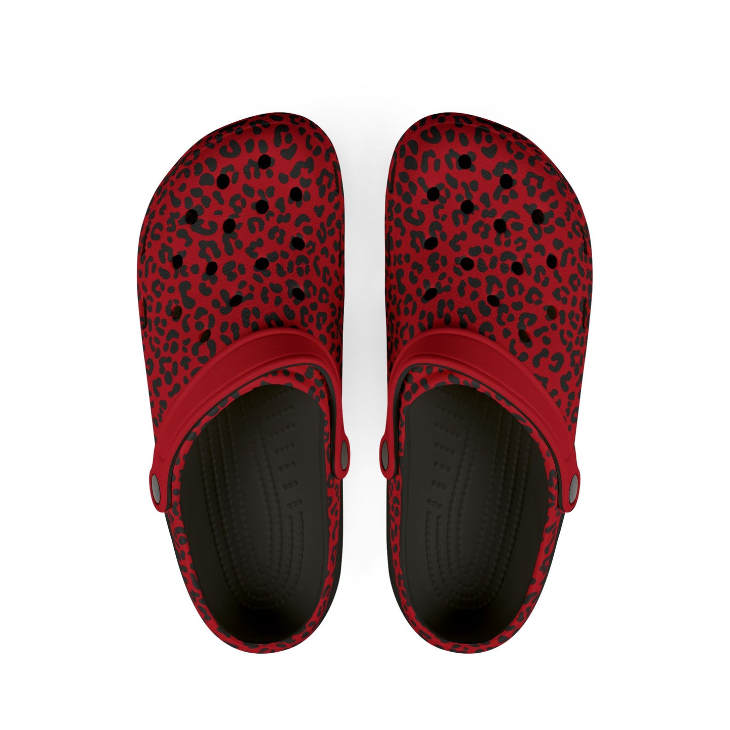 Red and Black Cheetah Granny Gliders EVA Foam Rubber Shoes