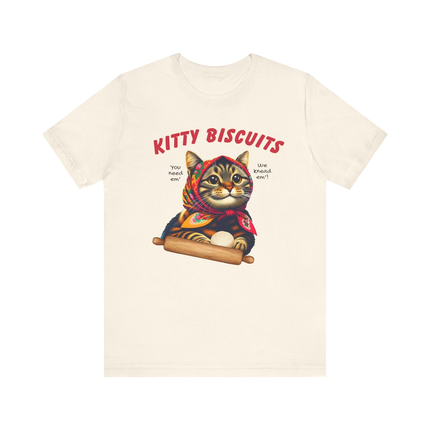 Kitty Biscuits Babushka Cat Unisex Jersey Short Sleeve Tee