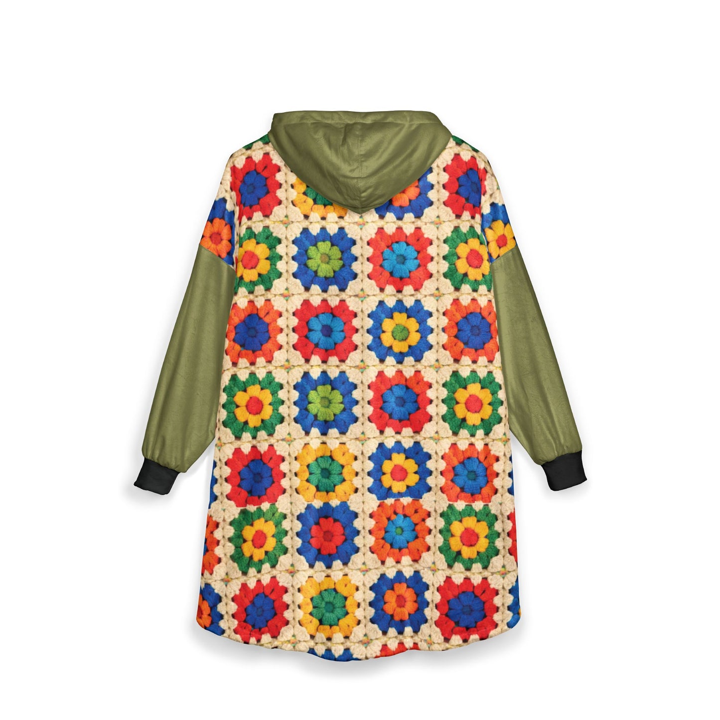 Granny Square Look Unisex Cozy Hooded Blanket