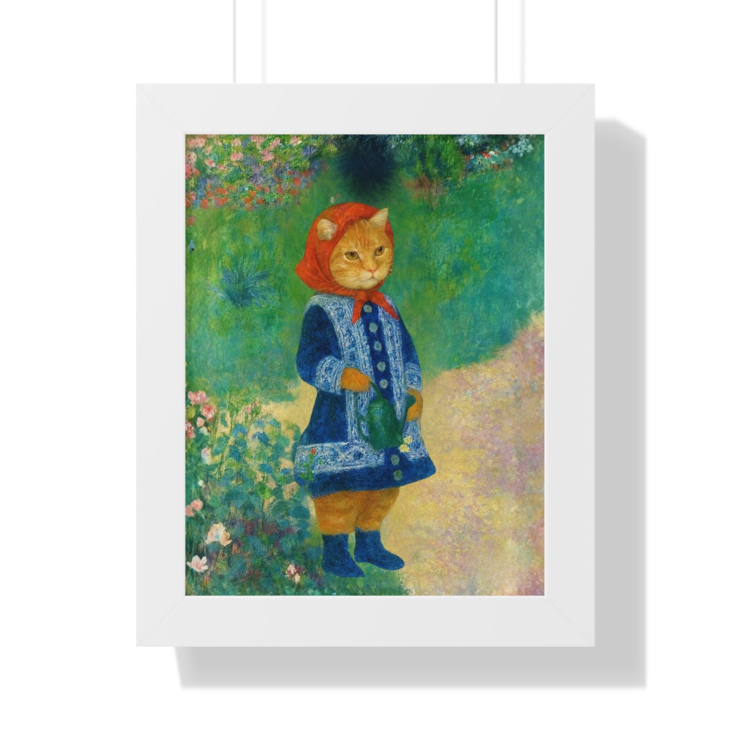 Babushka Cat X Renoir Framed Poster