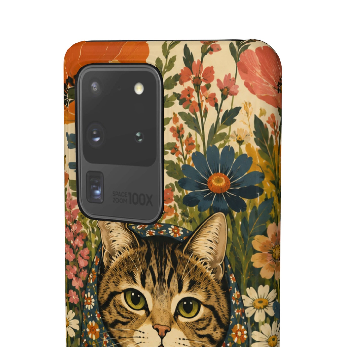 Babushka Cat Peeky Gardens Snap Phone Case