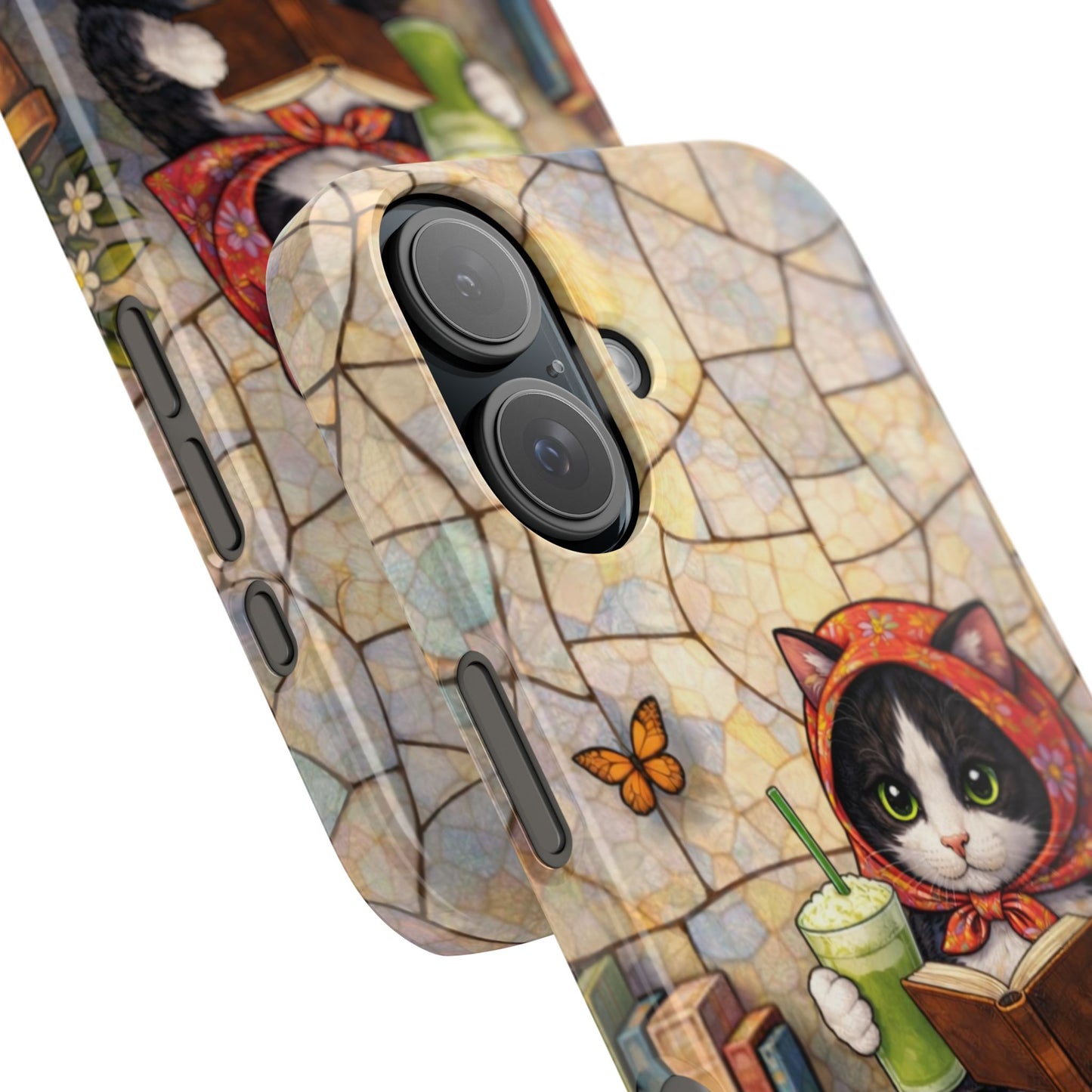 Babushka Cat Reads, Tuxedo Cat Literary Snap Phone Case