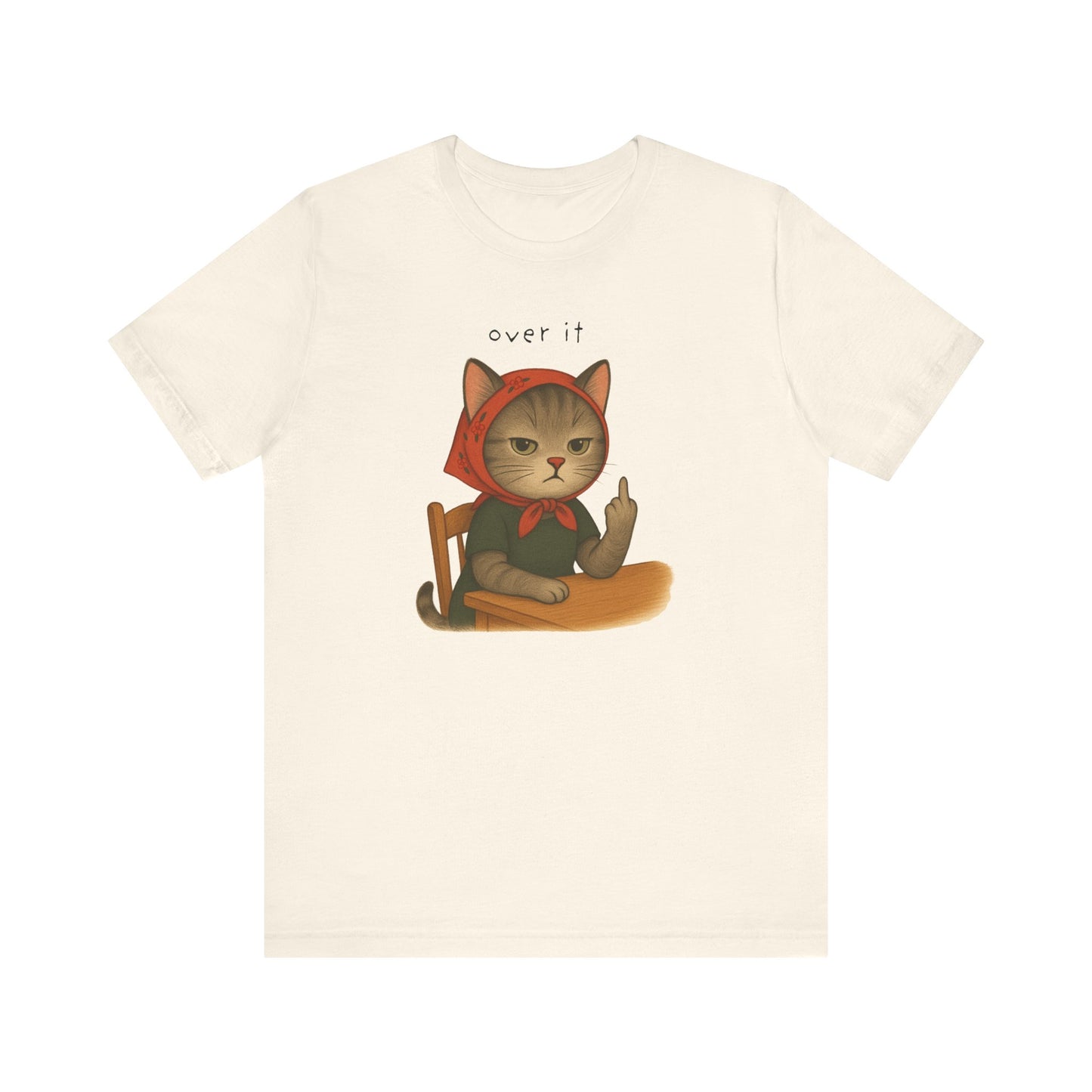 Snarky Cat Lover Unisex Tee, Middle Finger Graphic Shirt, Funny Cat Owner Gift, Short Sleeve T-Shirt, Sarcastic Cat T-Shirt, Cat Mom Dad