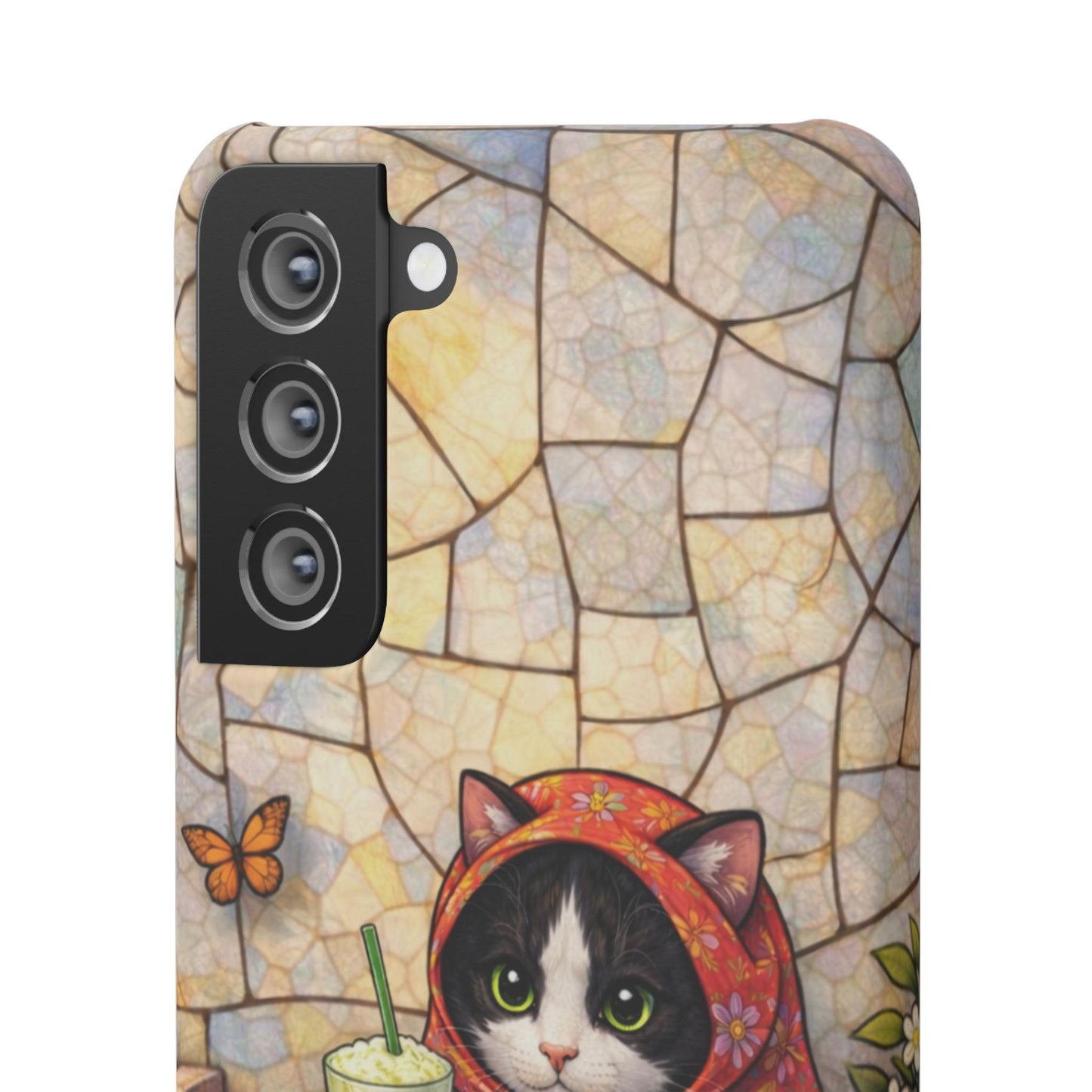 Babushka Cat Reads, Tuxedo Cat Literary Snap Phone Case