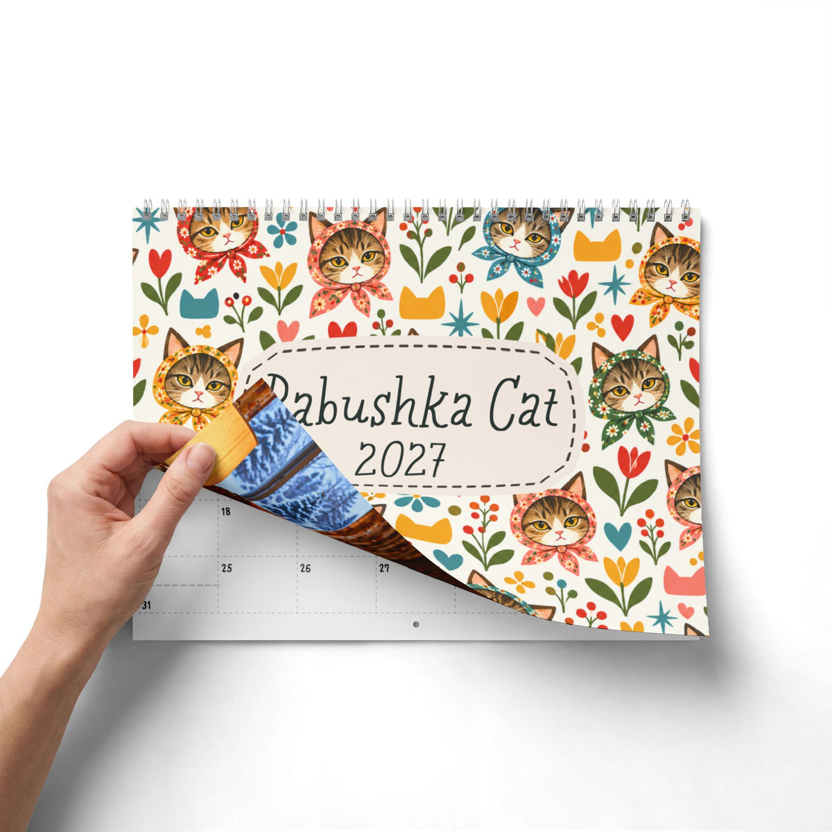 Babushka Cat Scenes (Not memes) 2027 Wall Calendar (2 Sizes)