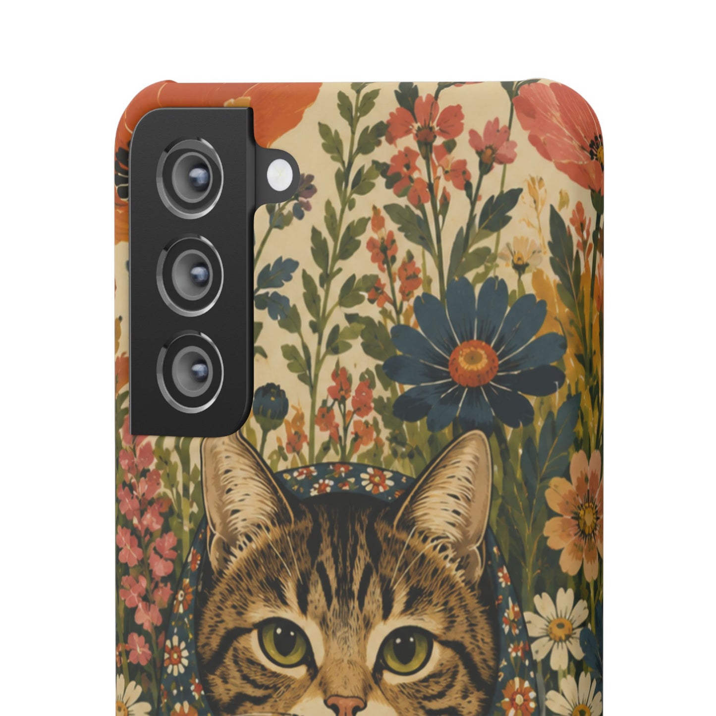 Babushka Cat Peeky Gardens Snap Phone Case
