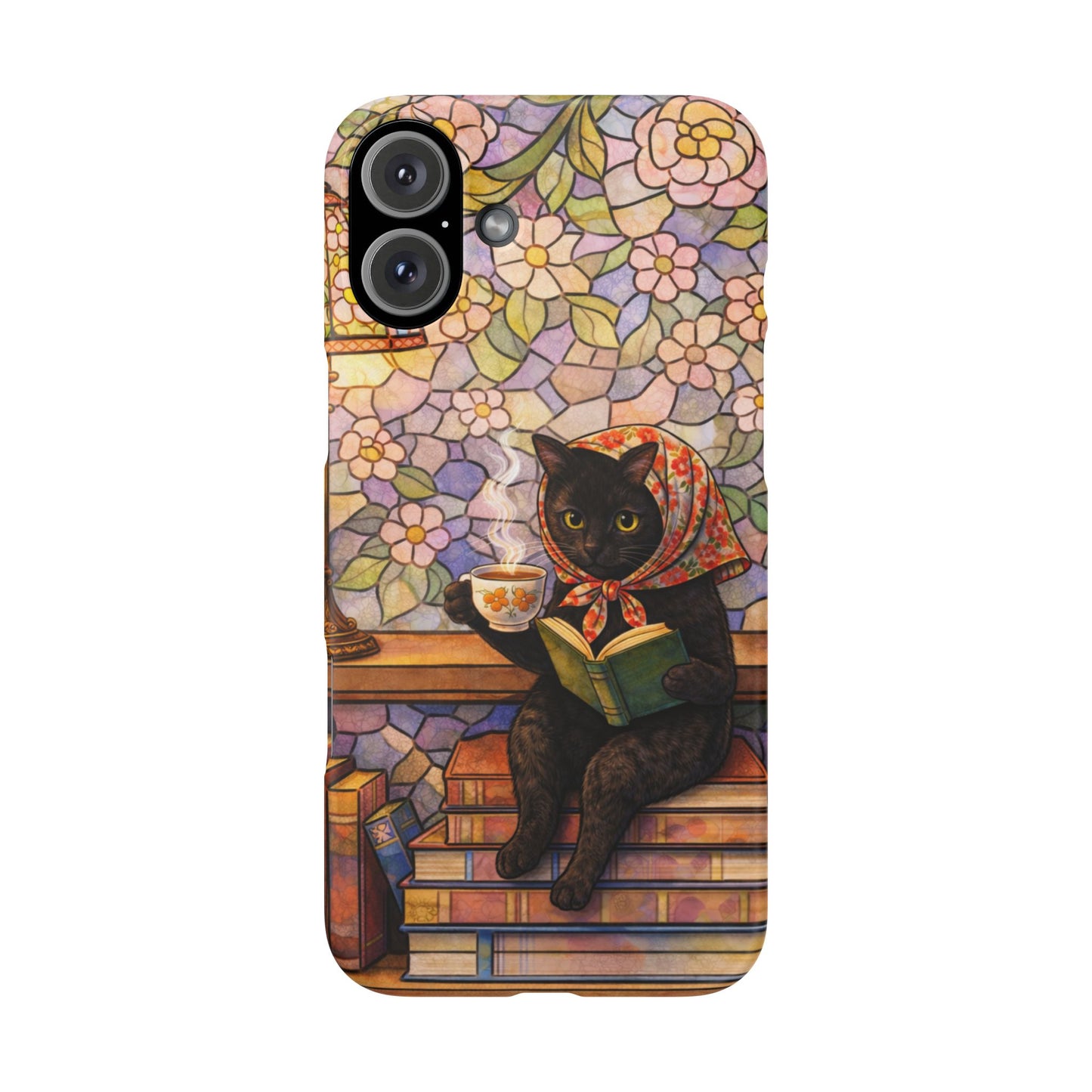Babushka Cat Reads Artistic Literary Snap Phone Cases