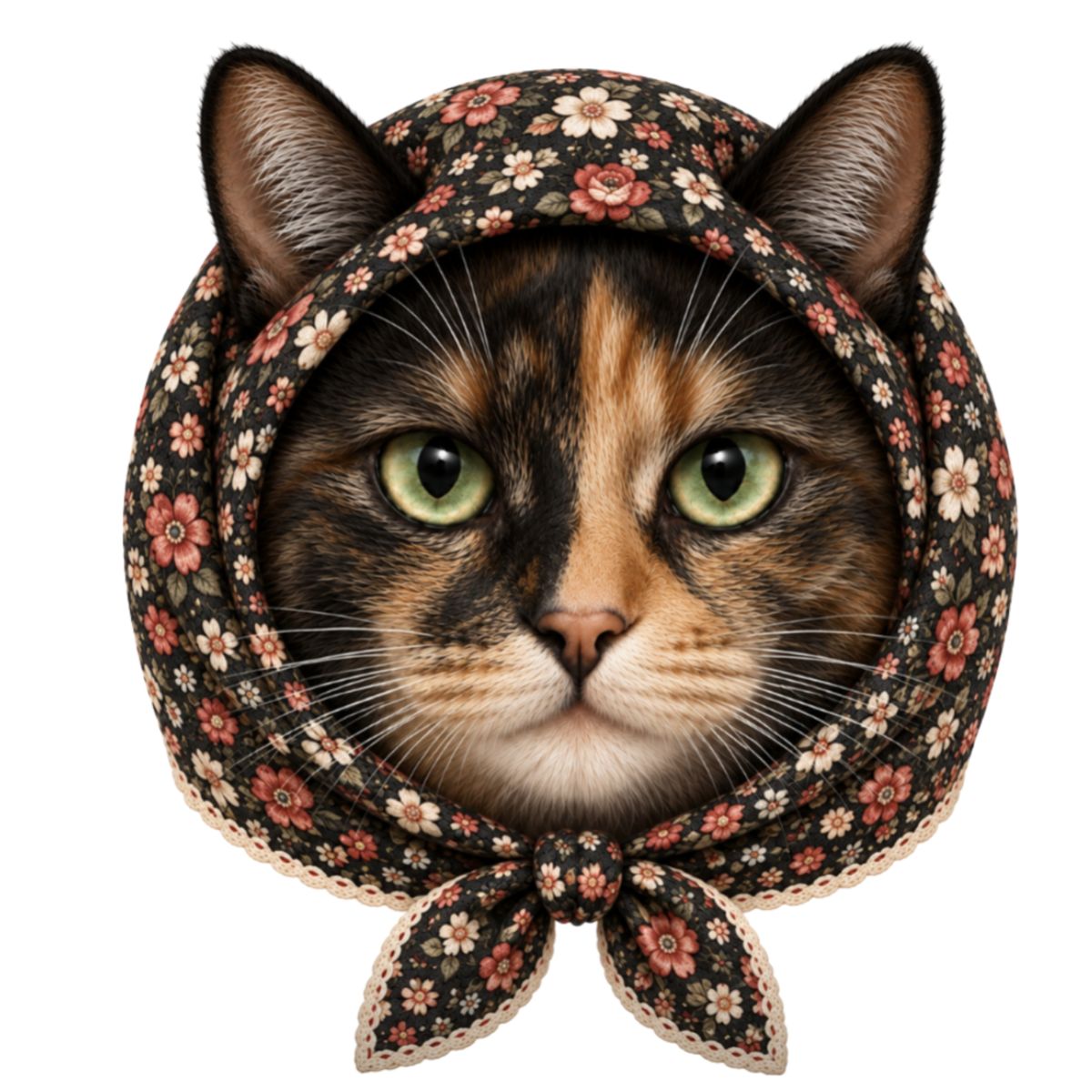 Babushka Tortie Cat Acrylic Phone Grip