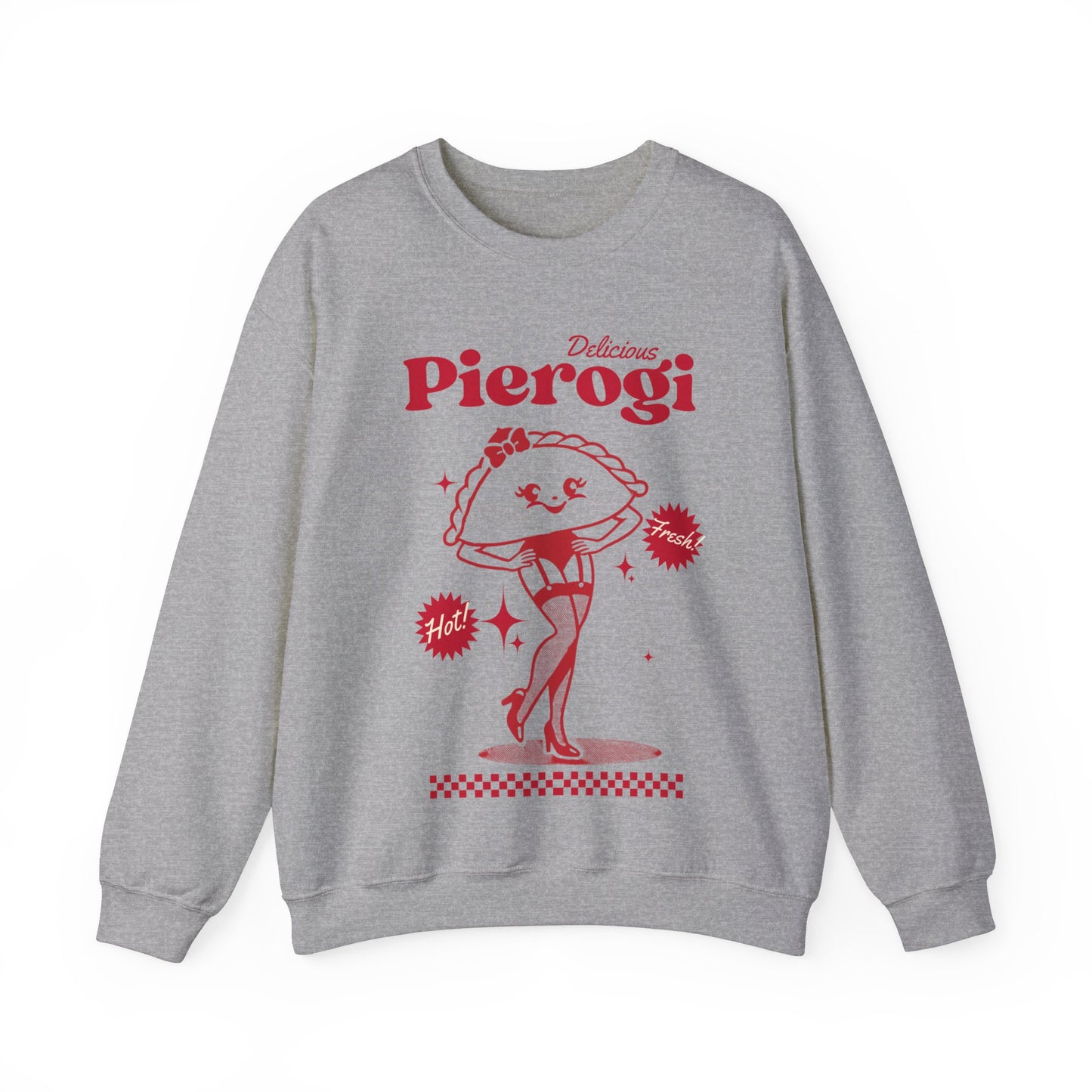 Pierogi Retro Polish, Kitschy, Unisex Heavy Blend™ Crewneck Sweatshirt for Polish Pride Polish Festivals