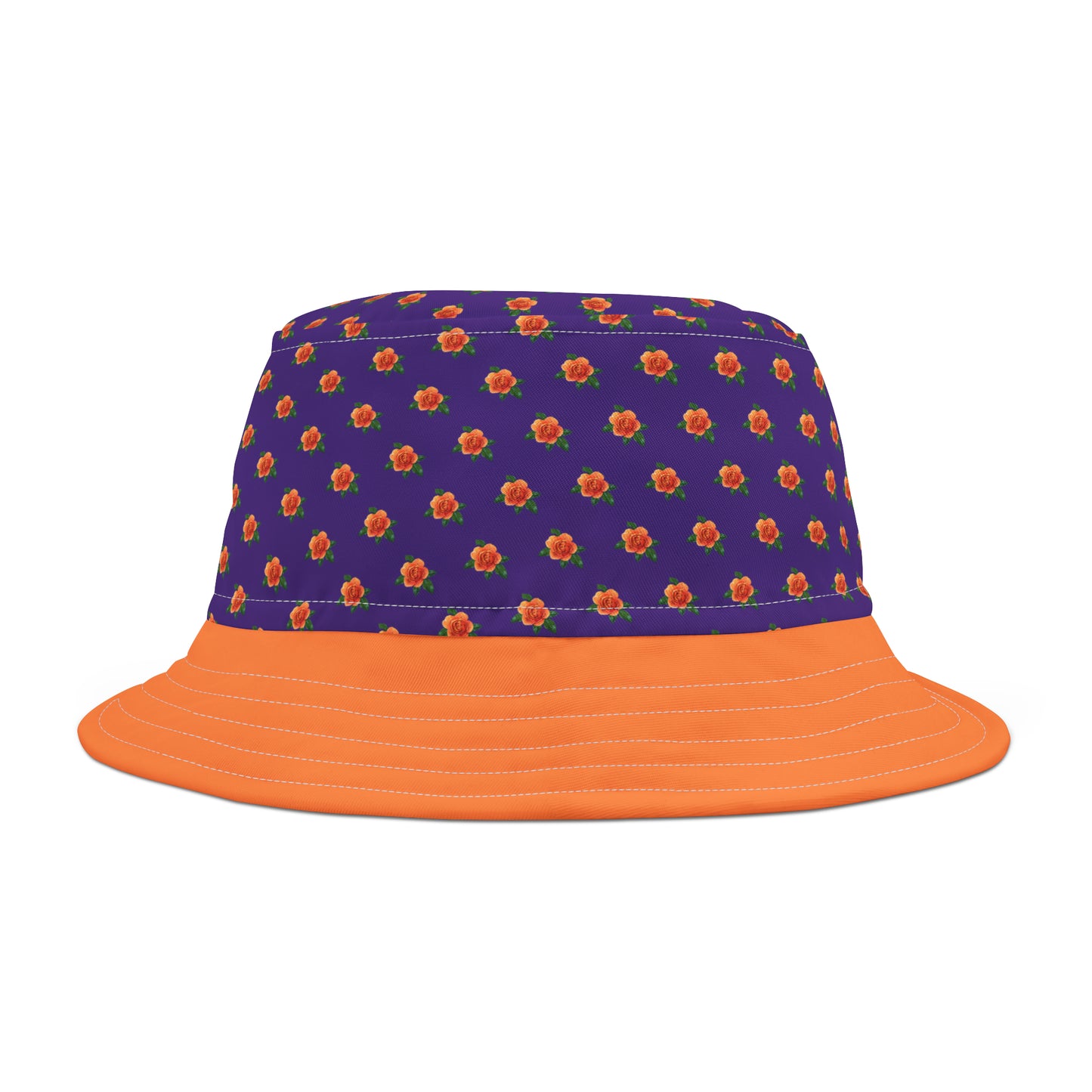 Orange and Purple Floral Bucket Hat (AOP)