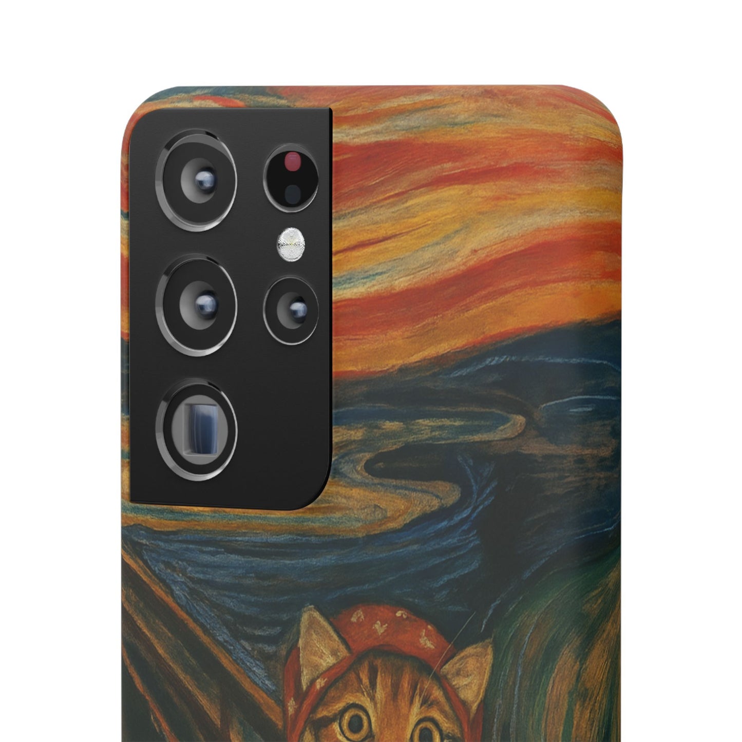 Babushka Cat x Edvard Munch The Scream Parody Art Snap Case