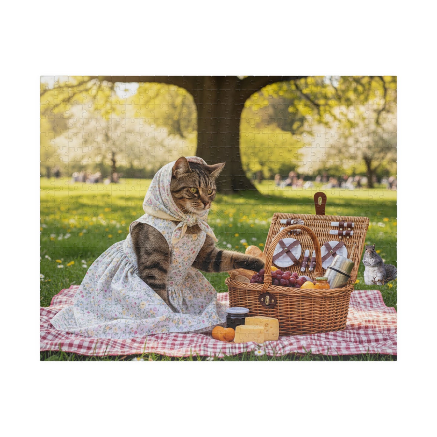 Babushka Cat Picnic in the Park Puzzle (520 Piece)