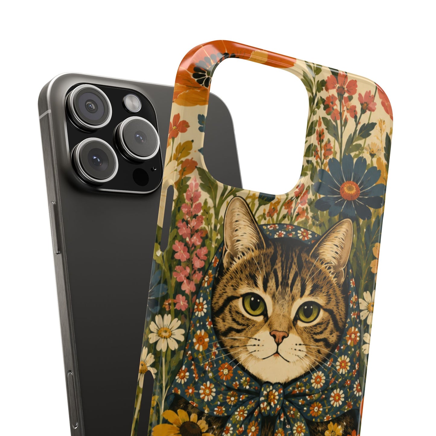 Babushka Cat Peeky Gardens Snap Phone Case