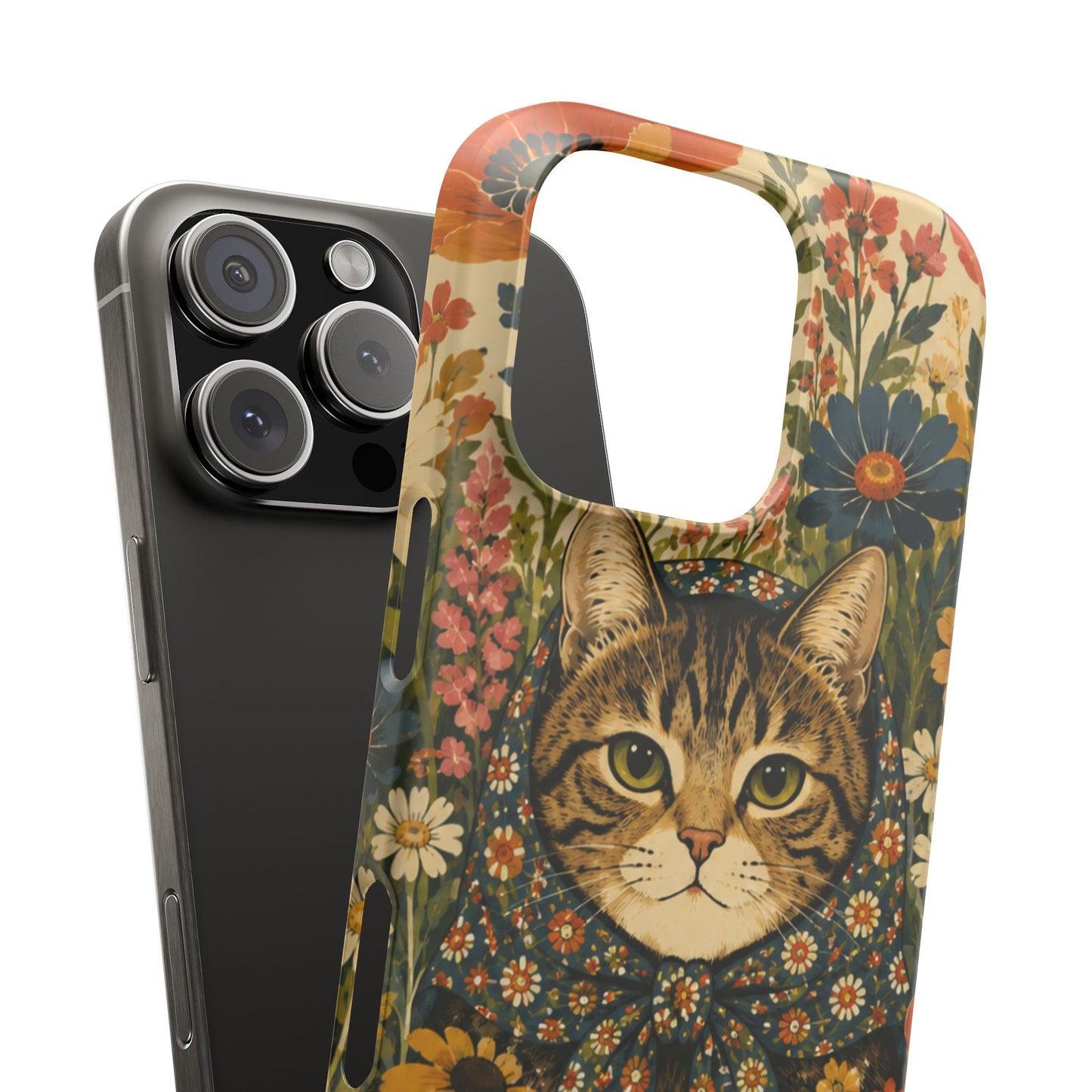 Babushka Cat Peeky Gardens Snap Phone Case