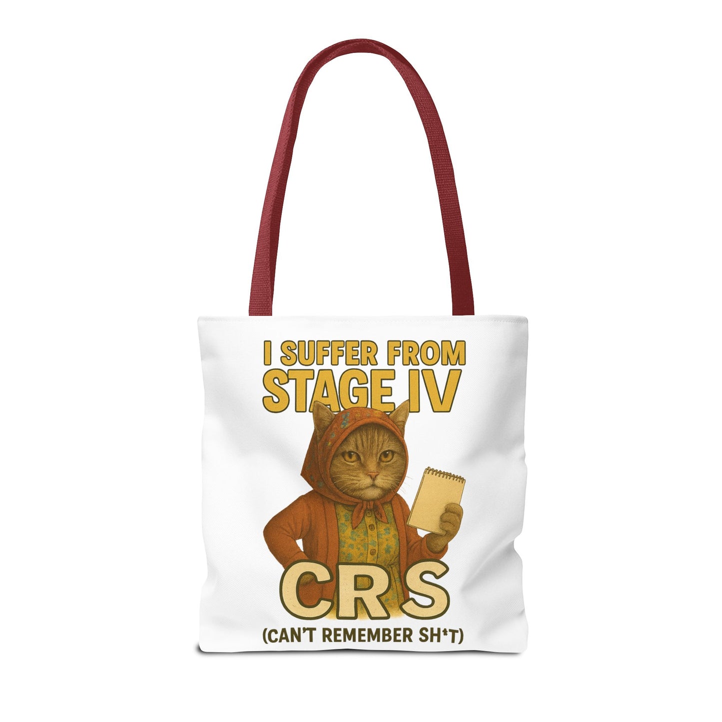 Babushka Cat Tote Bag, Aging Humor for Cat Lovers