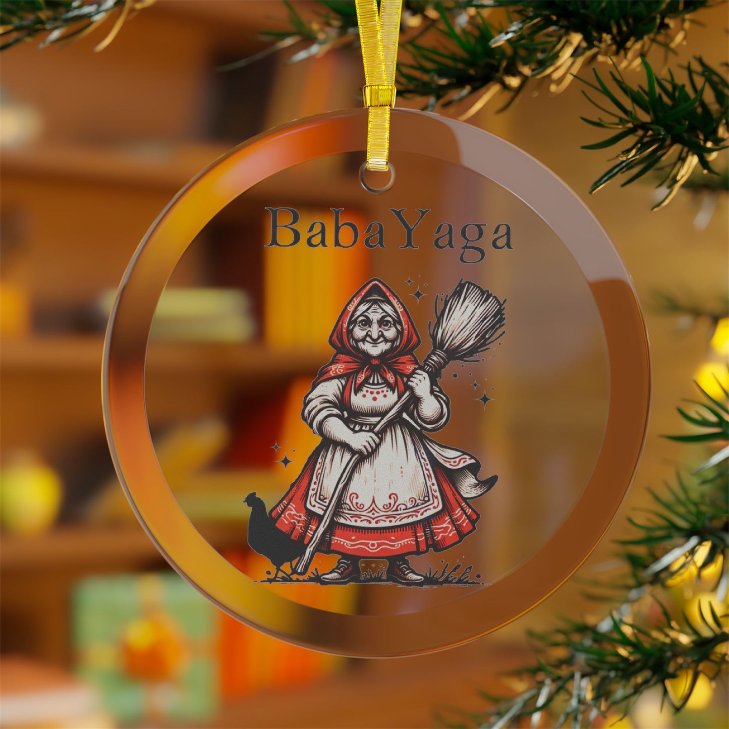 Baba Yaga Glass Ornament Polish Gifts, 1 Pc or 10 Pc