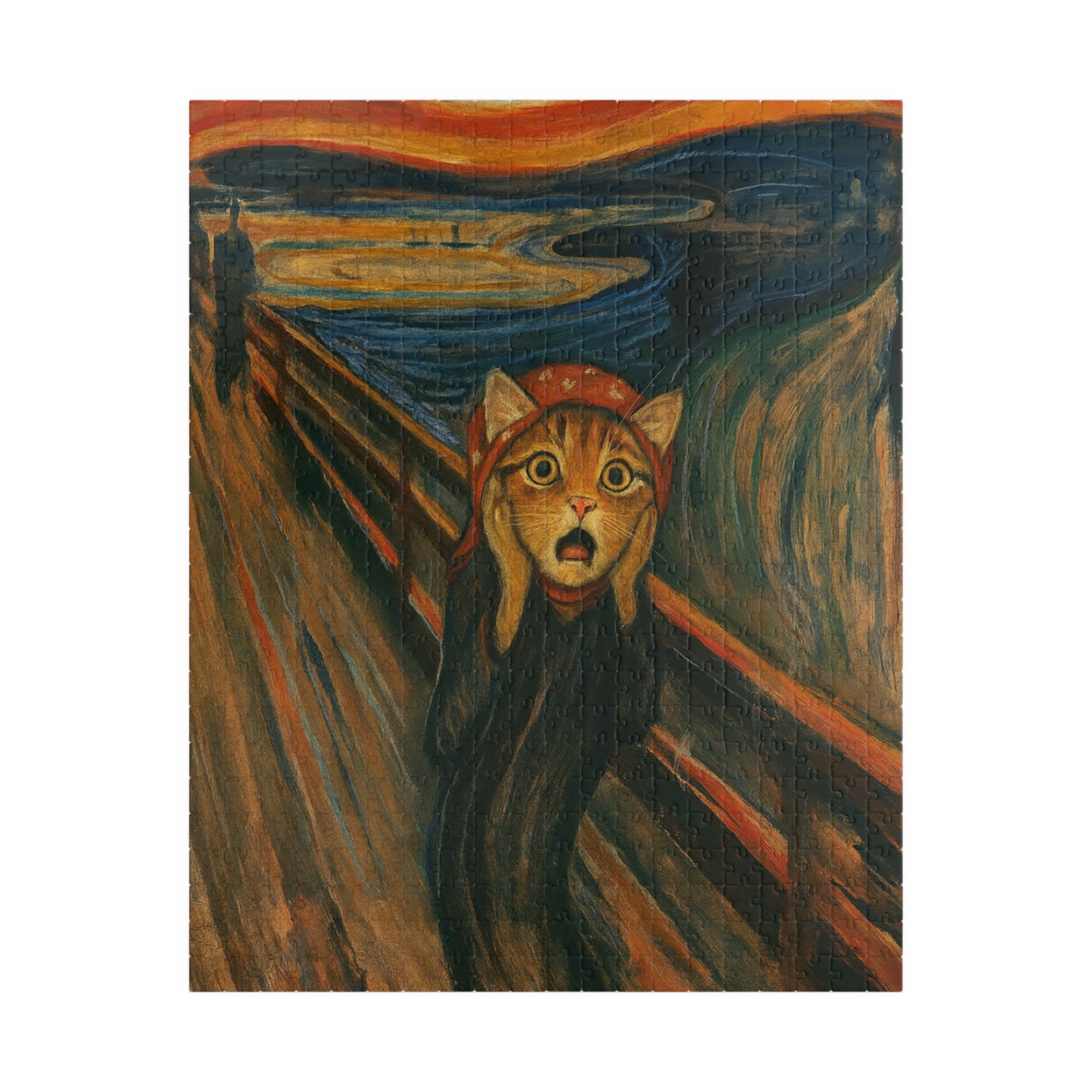 Babushka Cat The Scream Art Parody Puzzle (520 Piece)