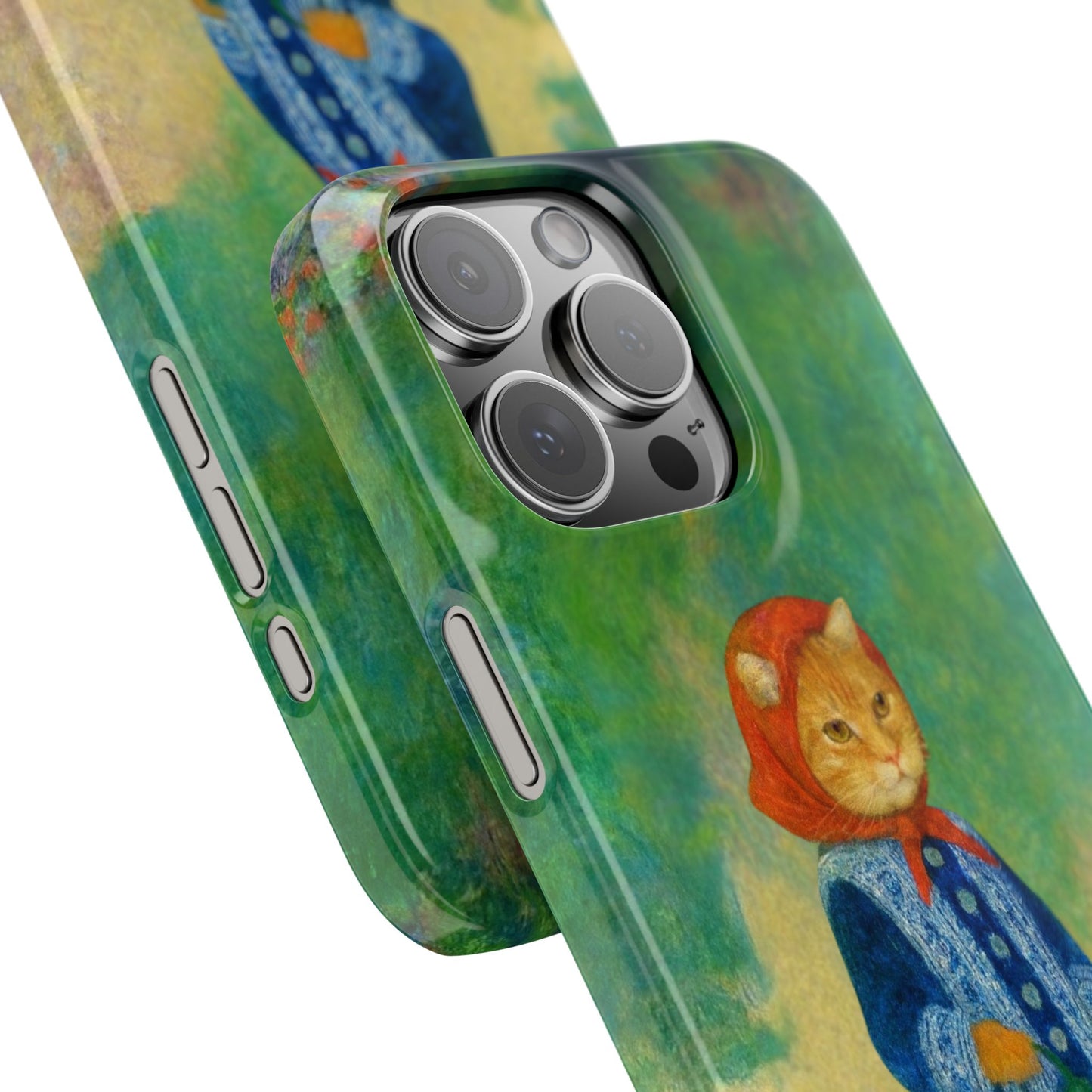 Babushka Cat With a Watering Can x Renoir Funny Art  Slim Phone Case