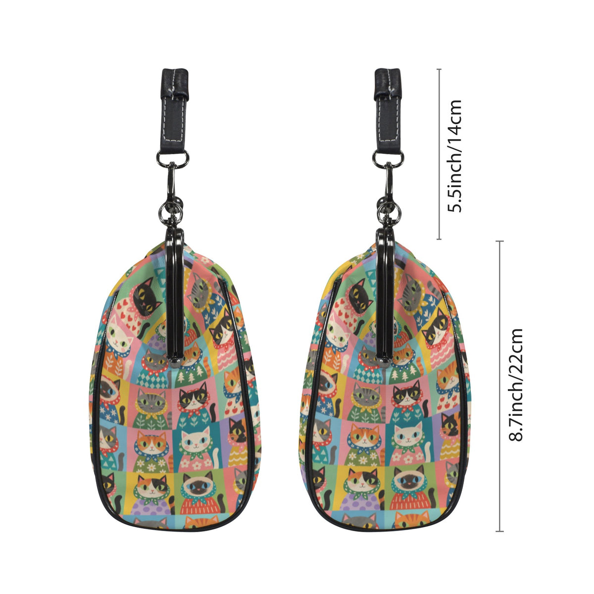 Babushka Cat Colorful Kitsch Cats Vintage Style Kisslock Purse